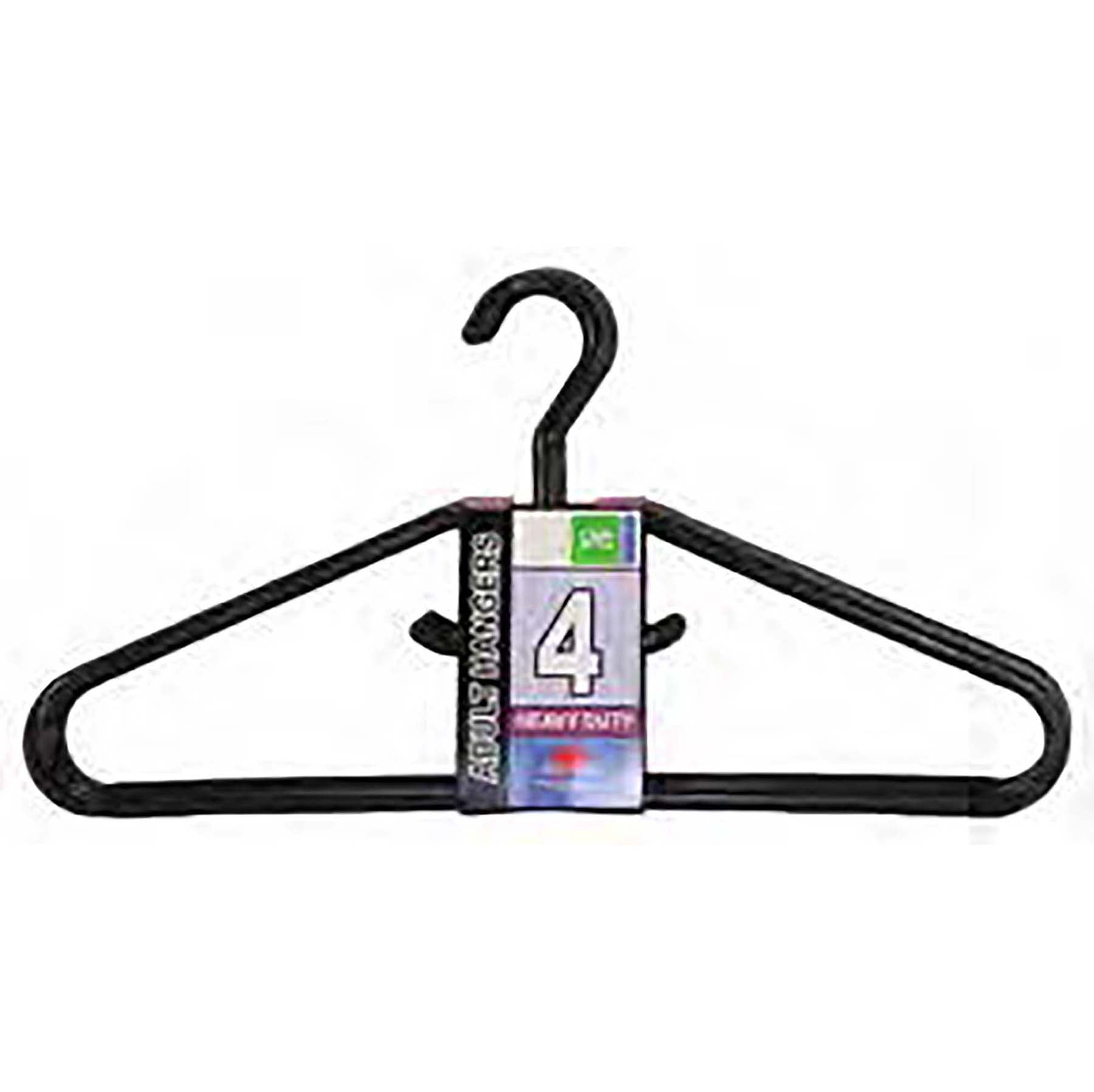 Era Group 4 Hangers Black Plastic Heavy Duty 17in