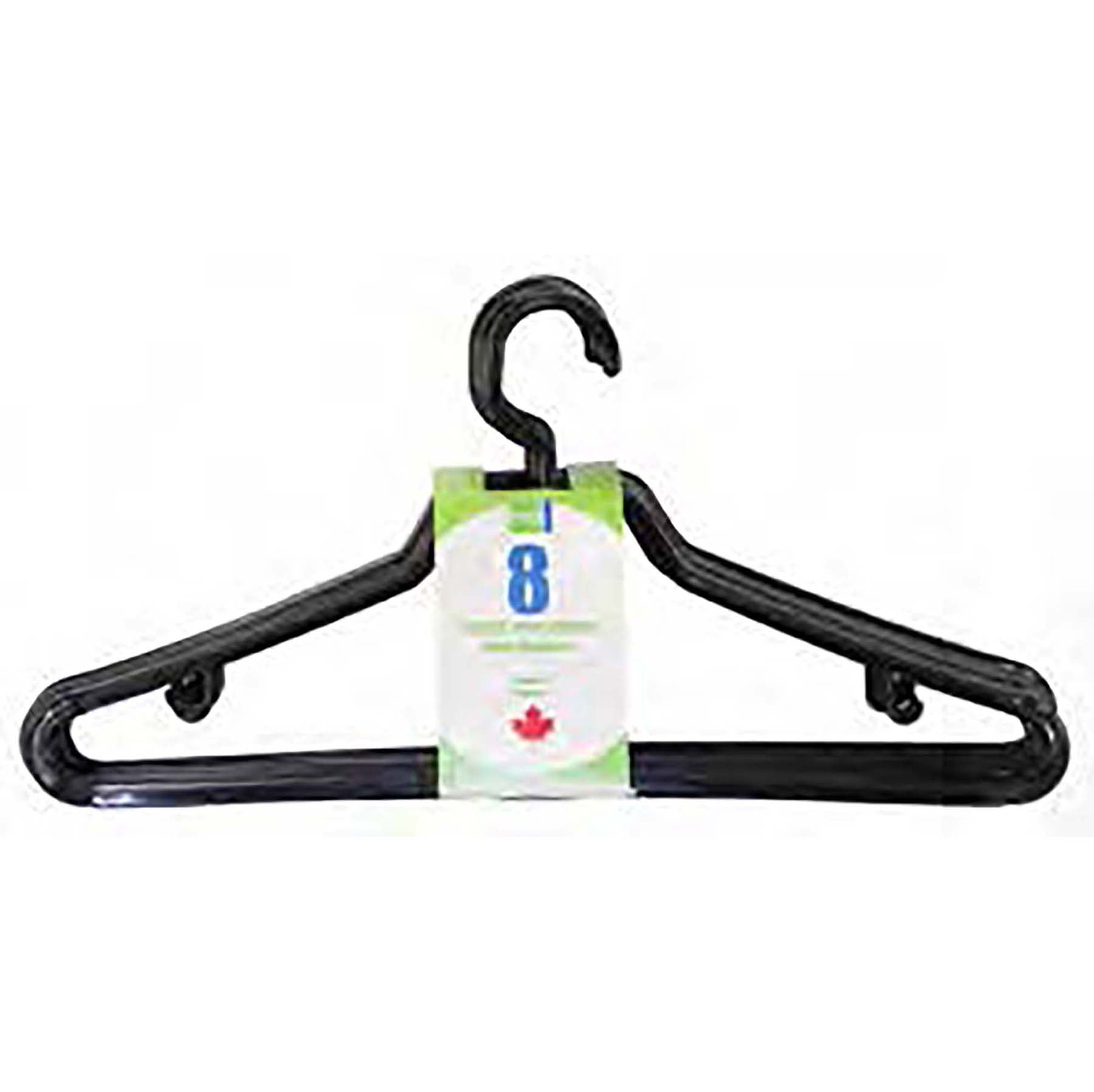 Era Group 8 Hangers Black Plastic 17in