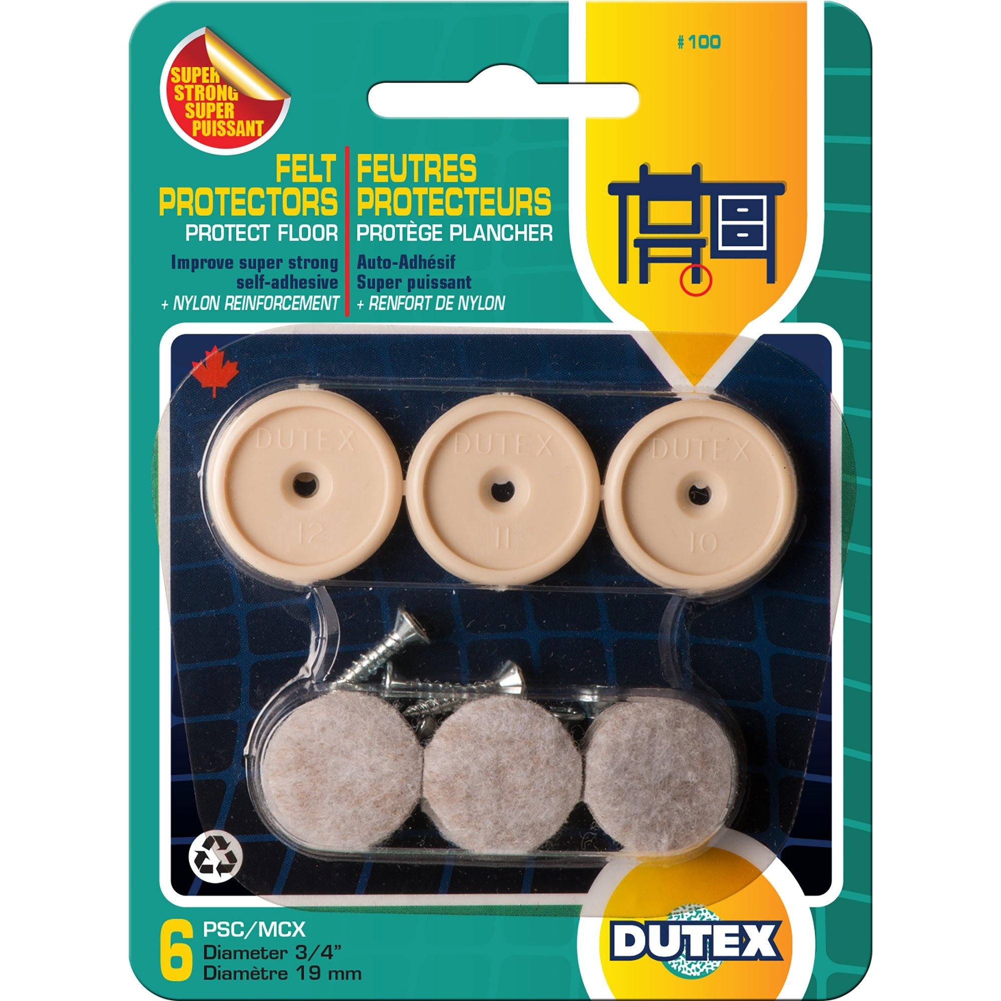 6 Felt Protectors For Floor Super Strong Self-Adhesive Diameter 3/4" + Nylon Reinforcement - Dollar Max Dépôt