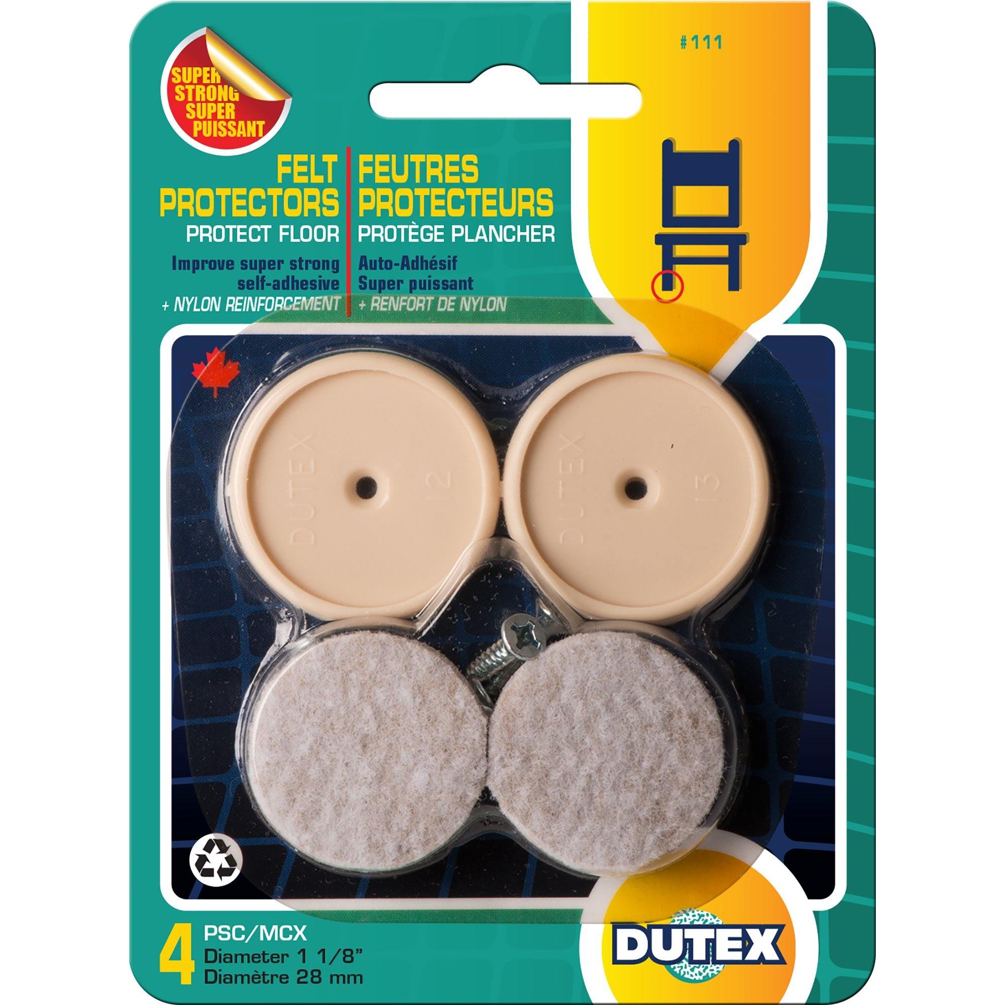 4 Felt Protectors For Floor Super Strong Self-Adhesive Diameter 1 1/8" + Nylon Reinforcement - Dollar Max Dépôt