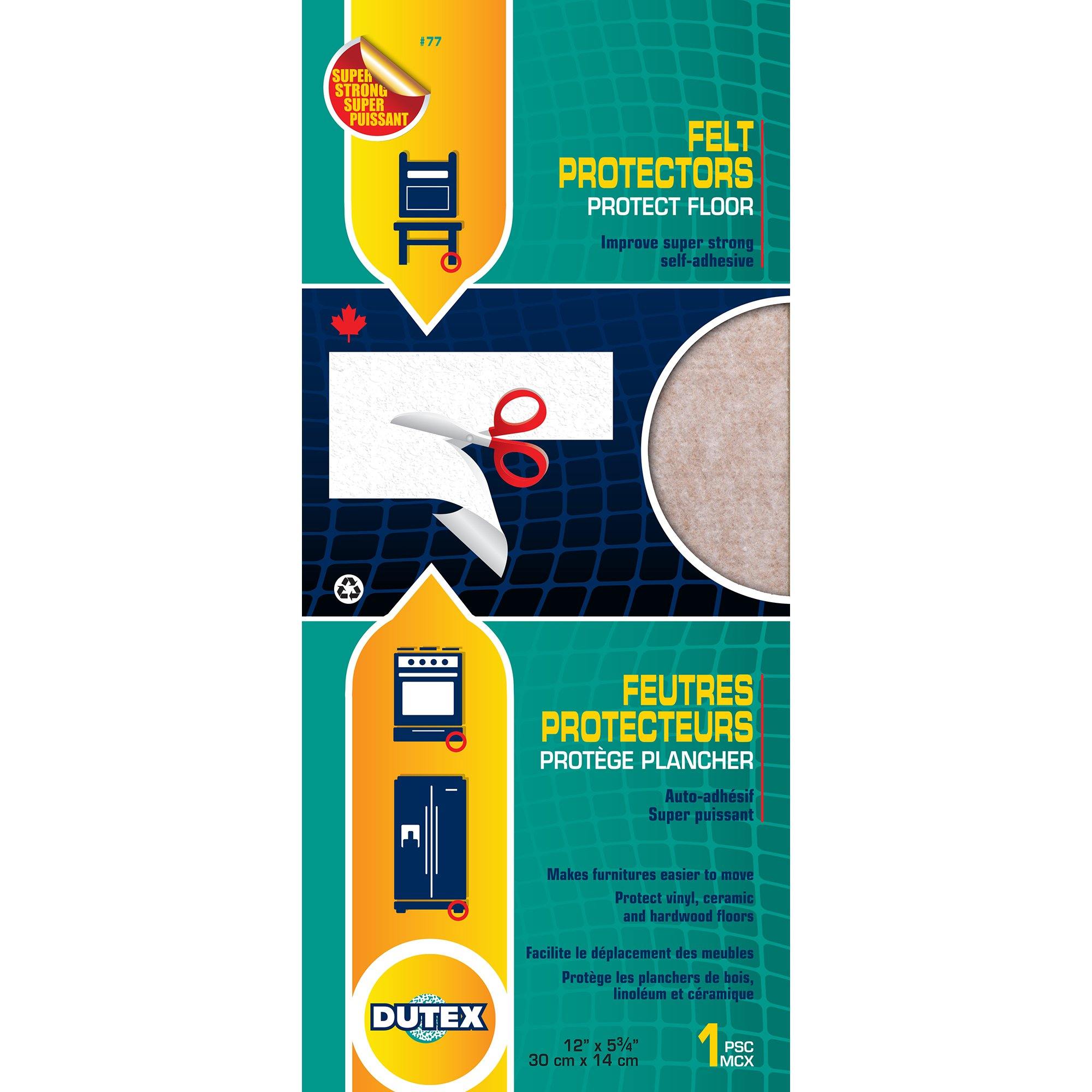 Felt Protectors For Floor Super Strong Self-Adhesive 12" X 5 3/4" - Dollar Max Dépôt
