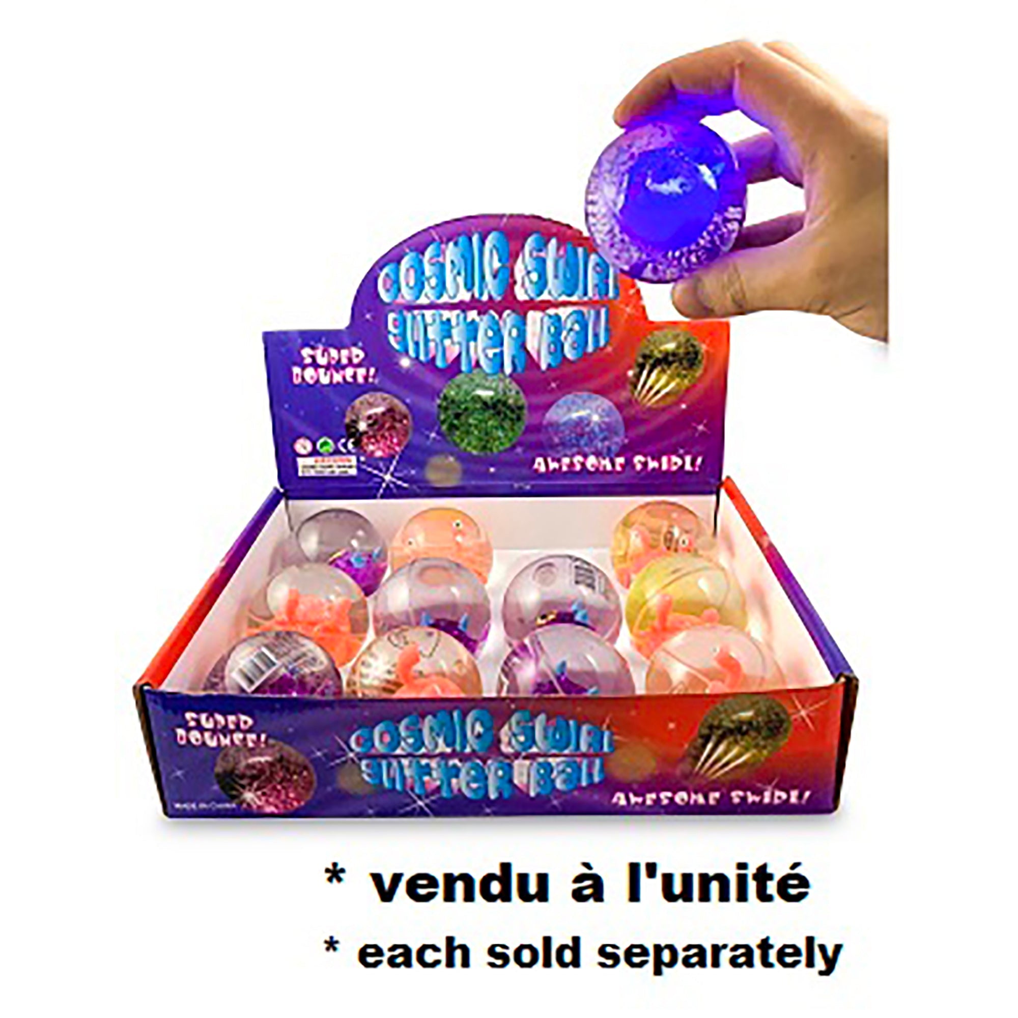 Cosmic Swirl Glitter Ball with Monster 2.5in 3+