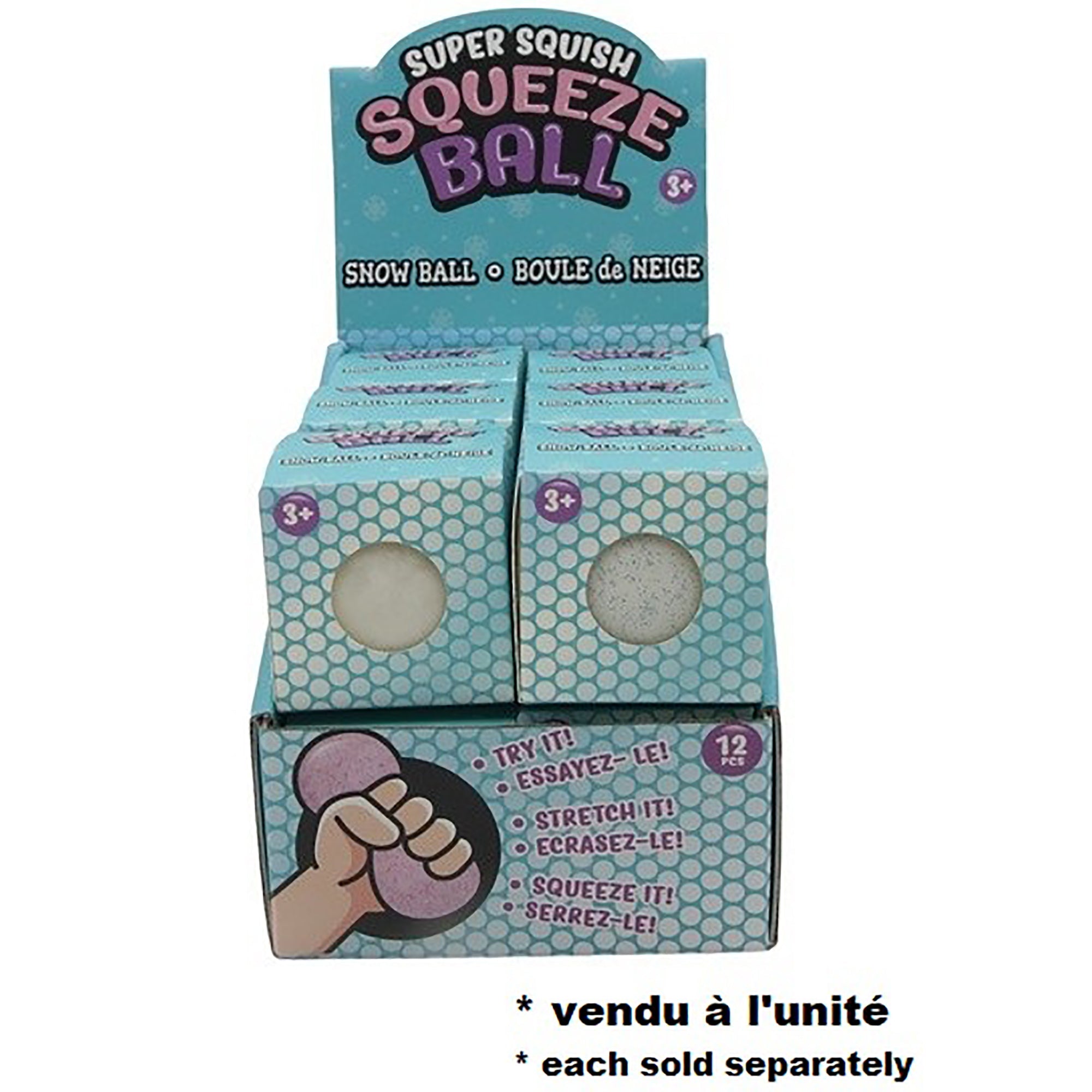 Snow Ball Squeeze Ball 2.5in 3+