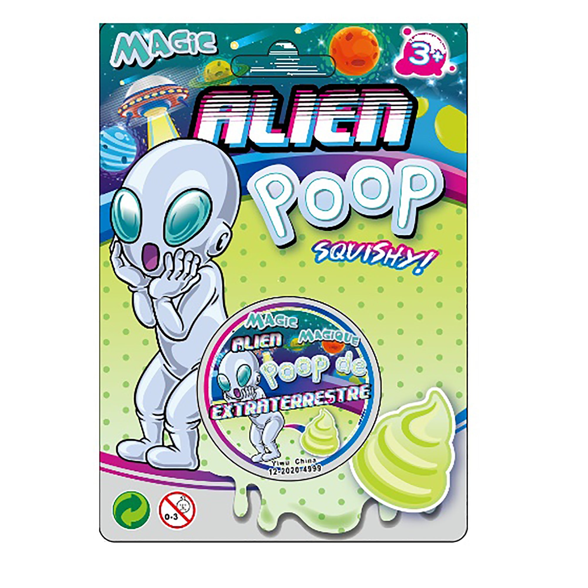 Squishy Alien Poop 2.5x0.75in Jar 3+