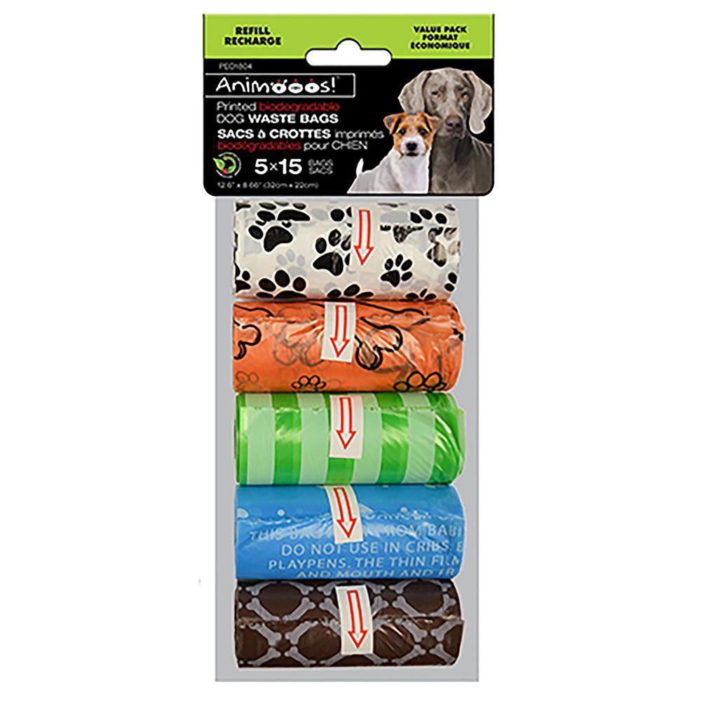 Printed Biodegradable Dog Waste Bag 5x15 - Dollar Max Depot