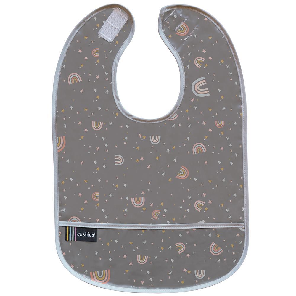 Cleanbib Waterproof Bib 12M+ Girl - Charcoal Rainbow