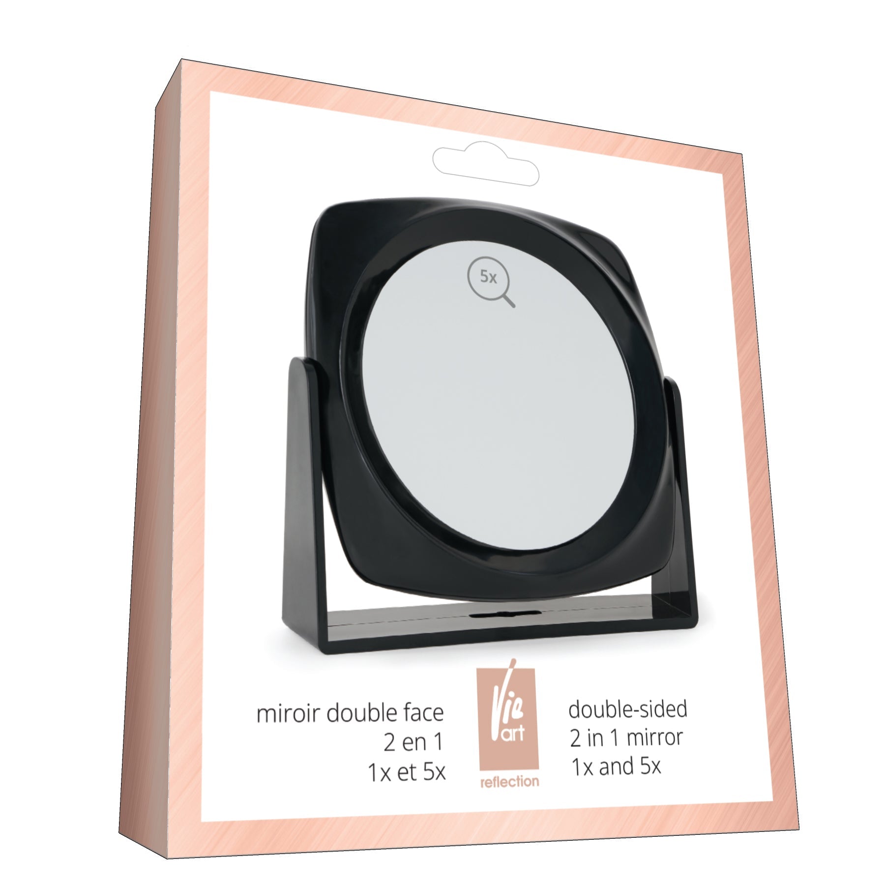 Vie Art Double-sided Mirror Black 5in