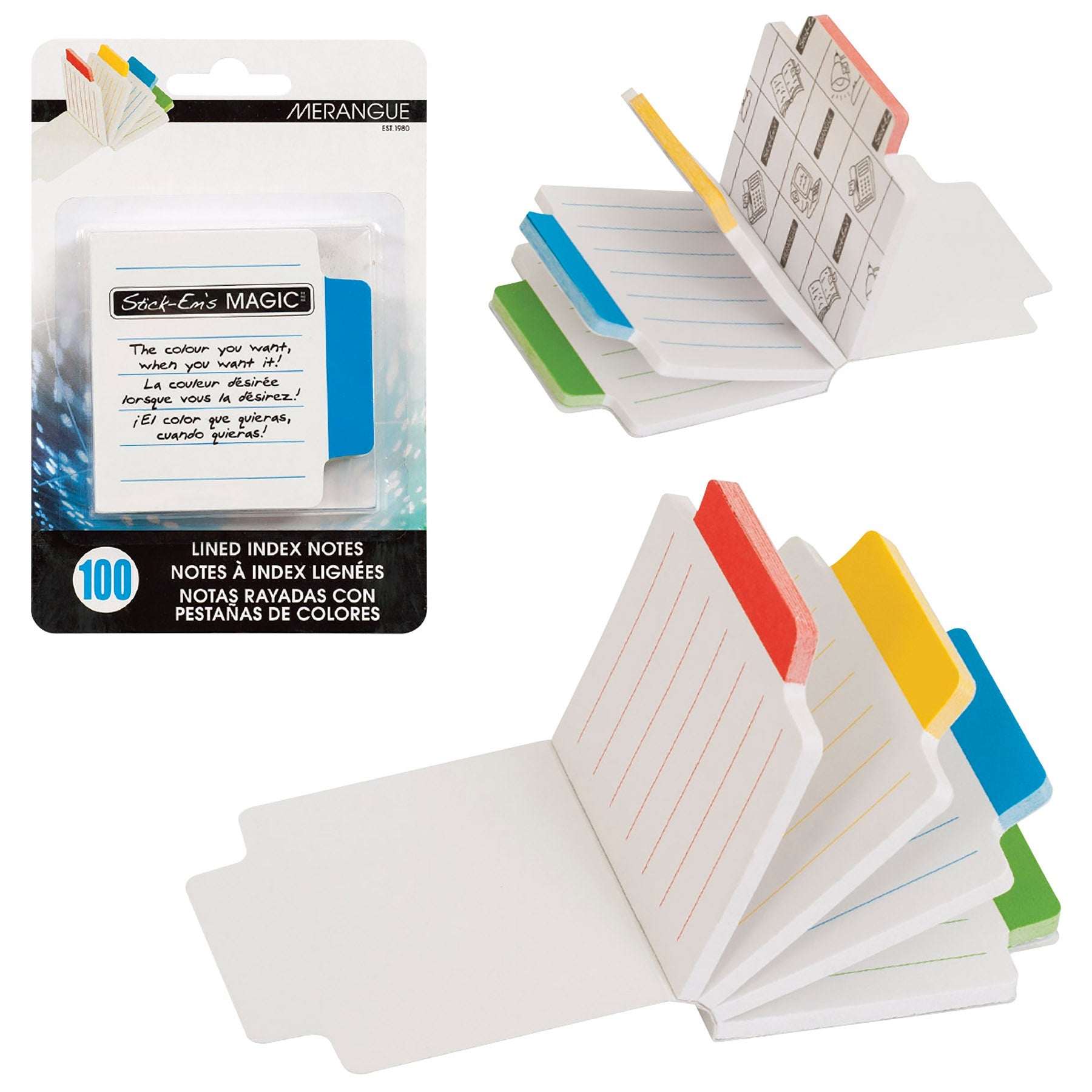 Merangue 100 Index Tap Notes Lined 2.75x2.75in