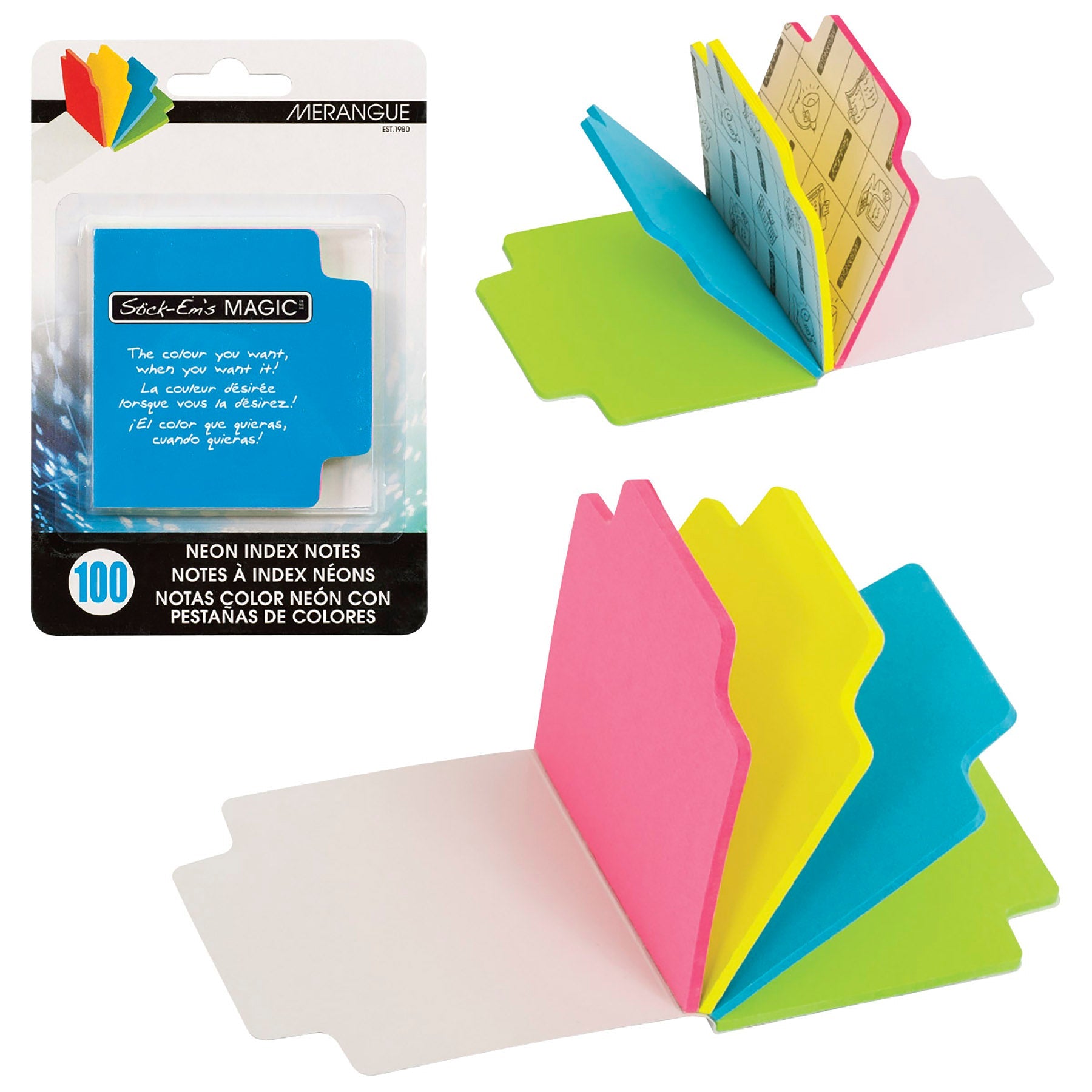 Merangue 100 Index Tap Notes Neon 2.75x2.75in
