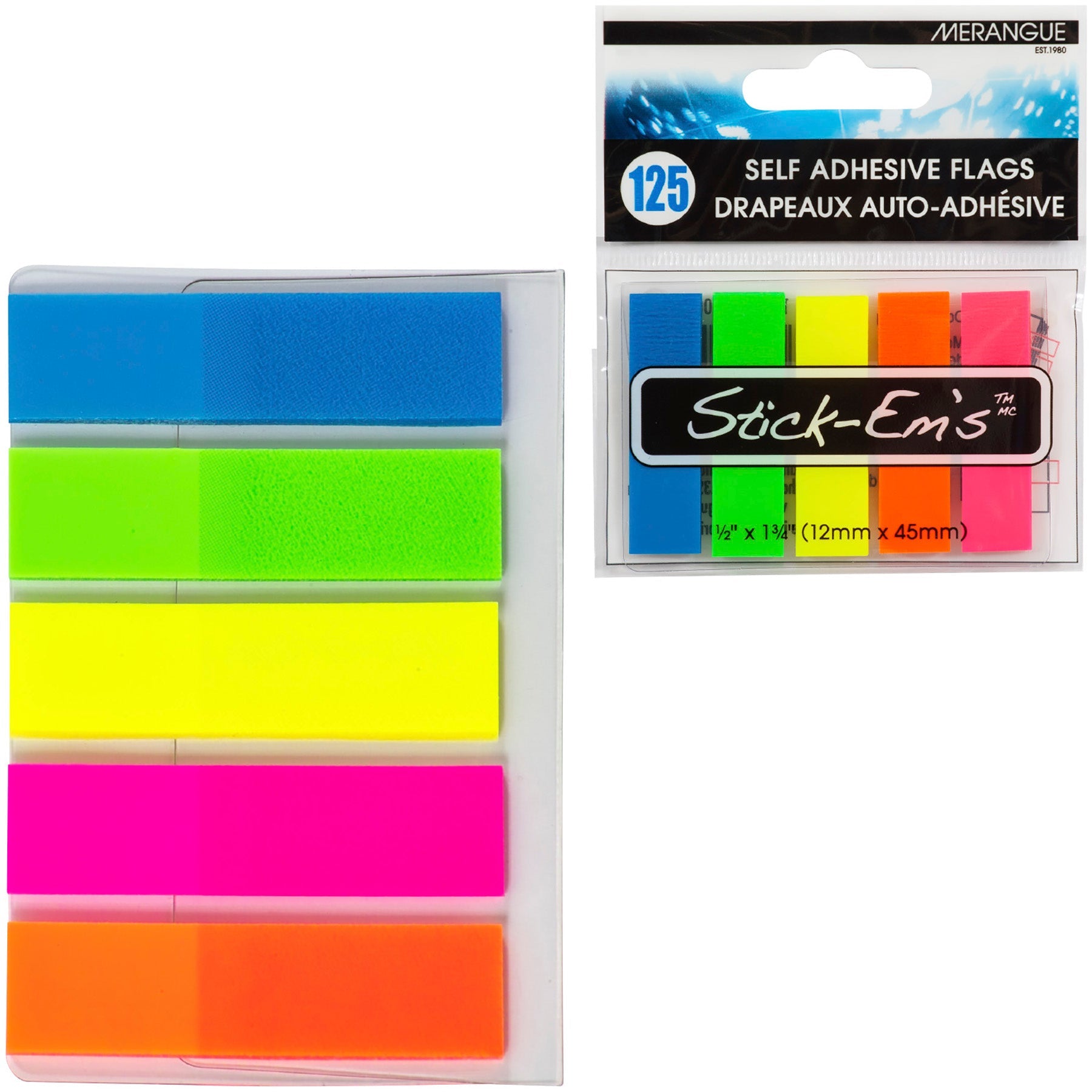 Merangue 125 Self Adhesive Flags Neon 0.5x1.75in