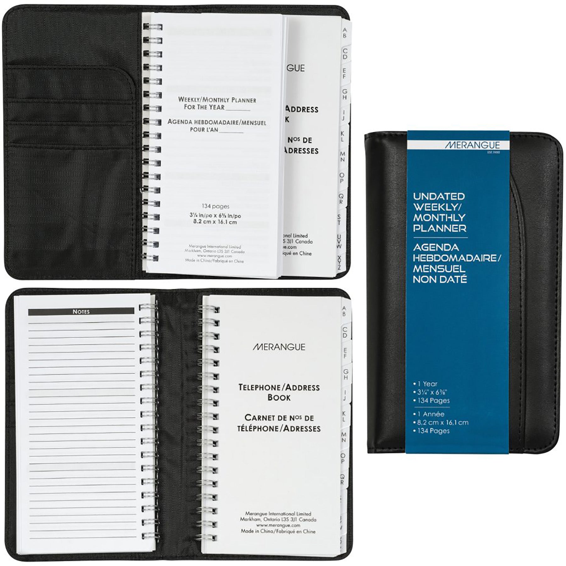 Merangue Undated Weekly/Monthly Planner 134 Pages 3.25x6.38in