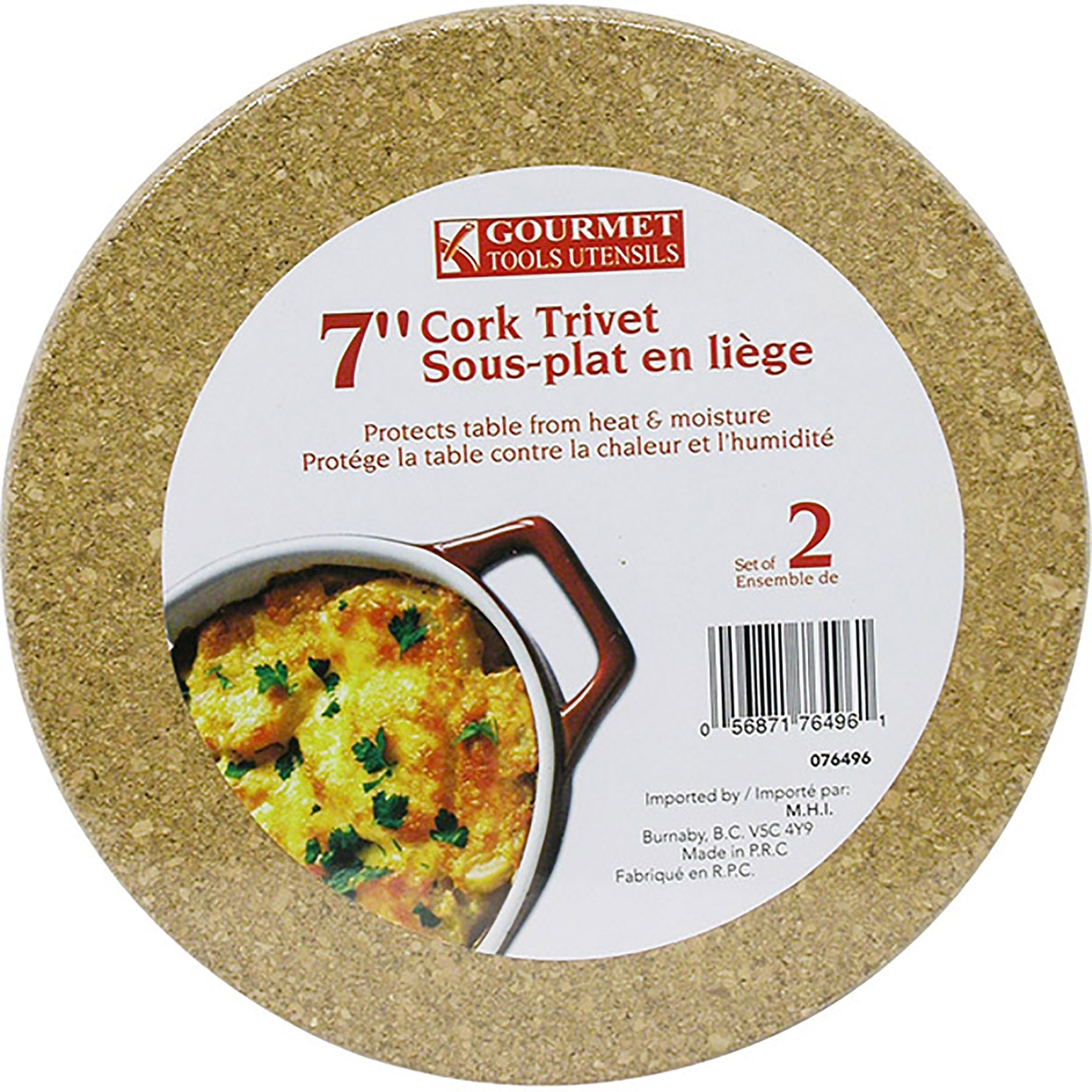 Gourmet 2 Round Trivets Cork 7in