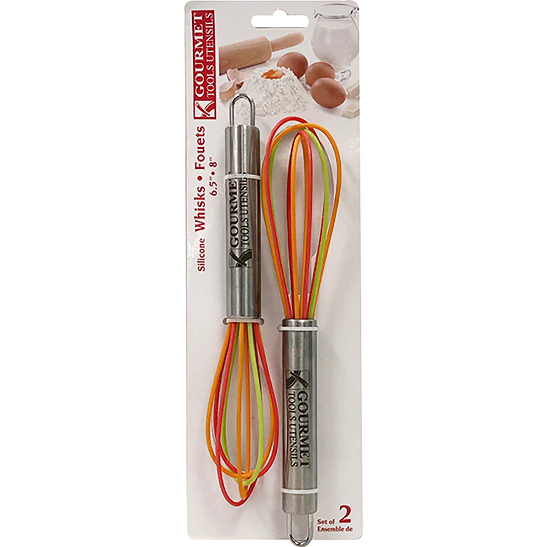 Gourmet 2 Whisks Silicone 6.5 and 8in