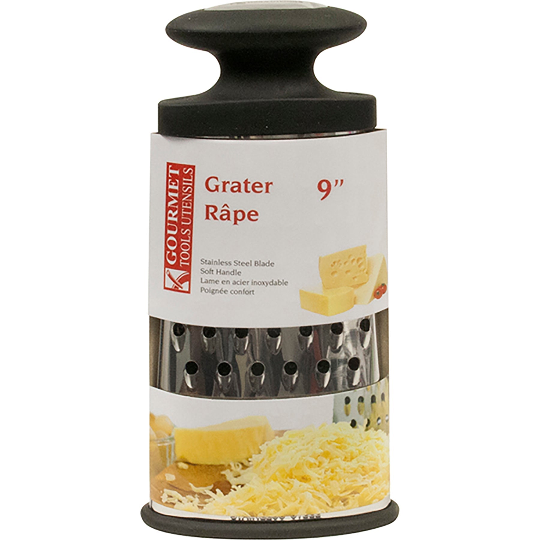 Gourmet 3-Way Oval Grater Easy Grip with Non Skid Base 9in