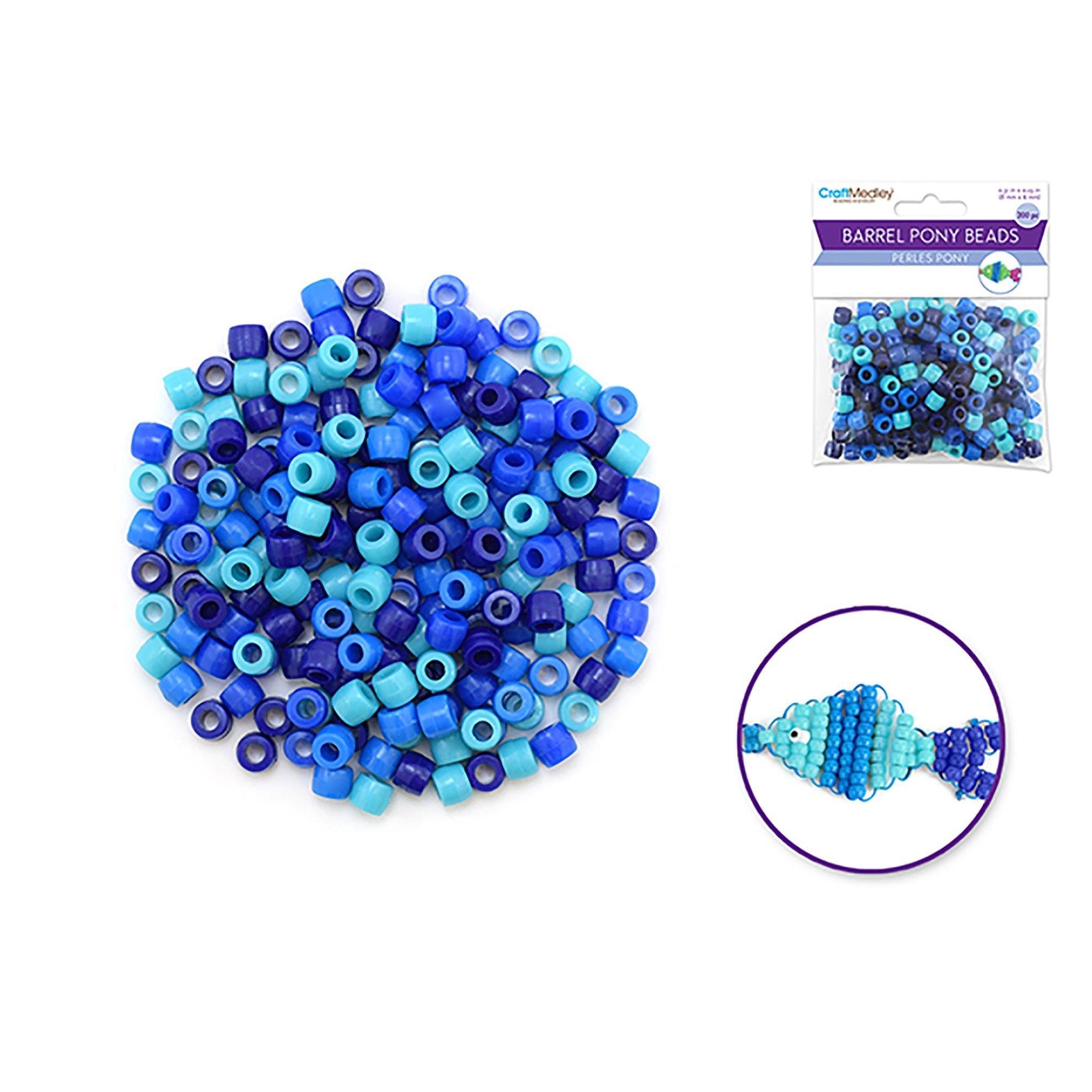 The Blues Pony Beads : 8Mmx6Mm Barrel Color-Mix Value-Pak X200 - Dollar Max Dépôt