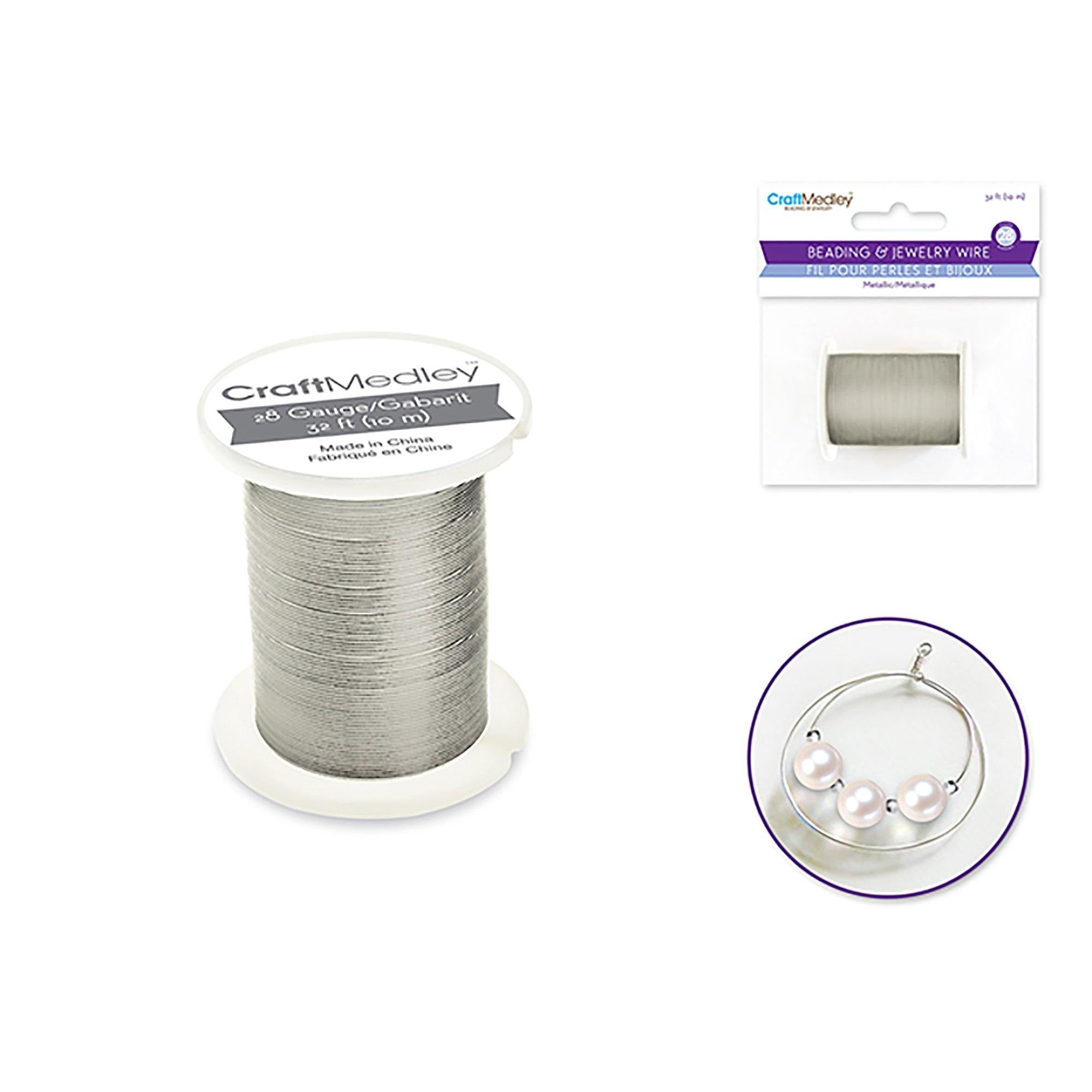 Silver Beading / Jewelry Wire : 28G Metallic Colors 10M Spool - Dollar Max Dépôt