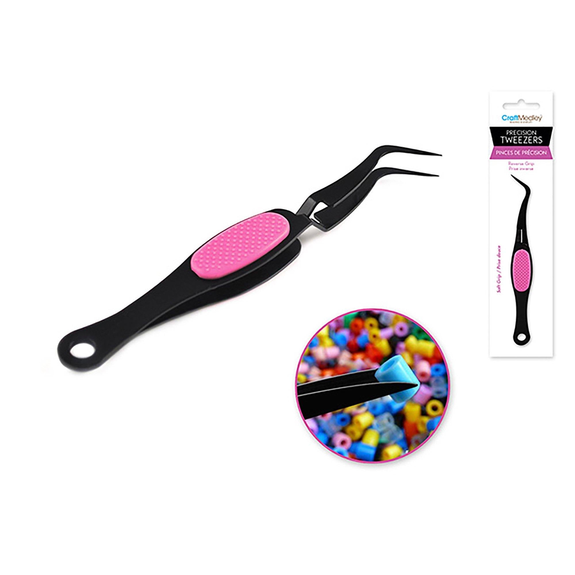 Beading / Jewelry Tool : Precision Tweezer Soft-Grip W / Reverse Grip - Dollar Max Dépôt