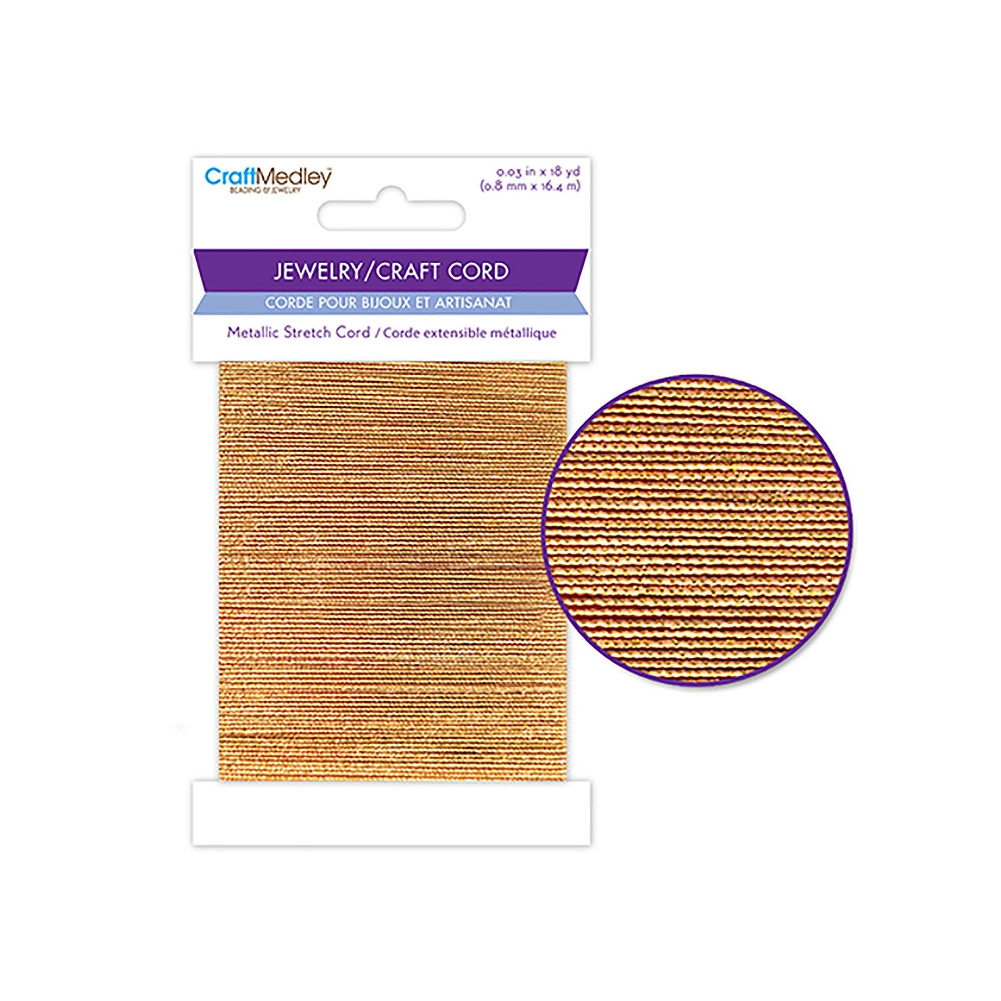 Gold Jewelry/Craft Cord: 0.8Mm X 18Yds Metallic Stretch Cord - Dollar Max Dépôt