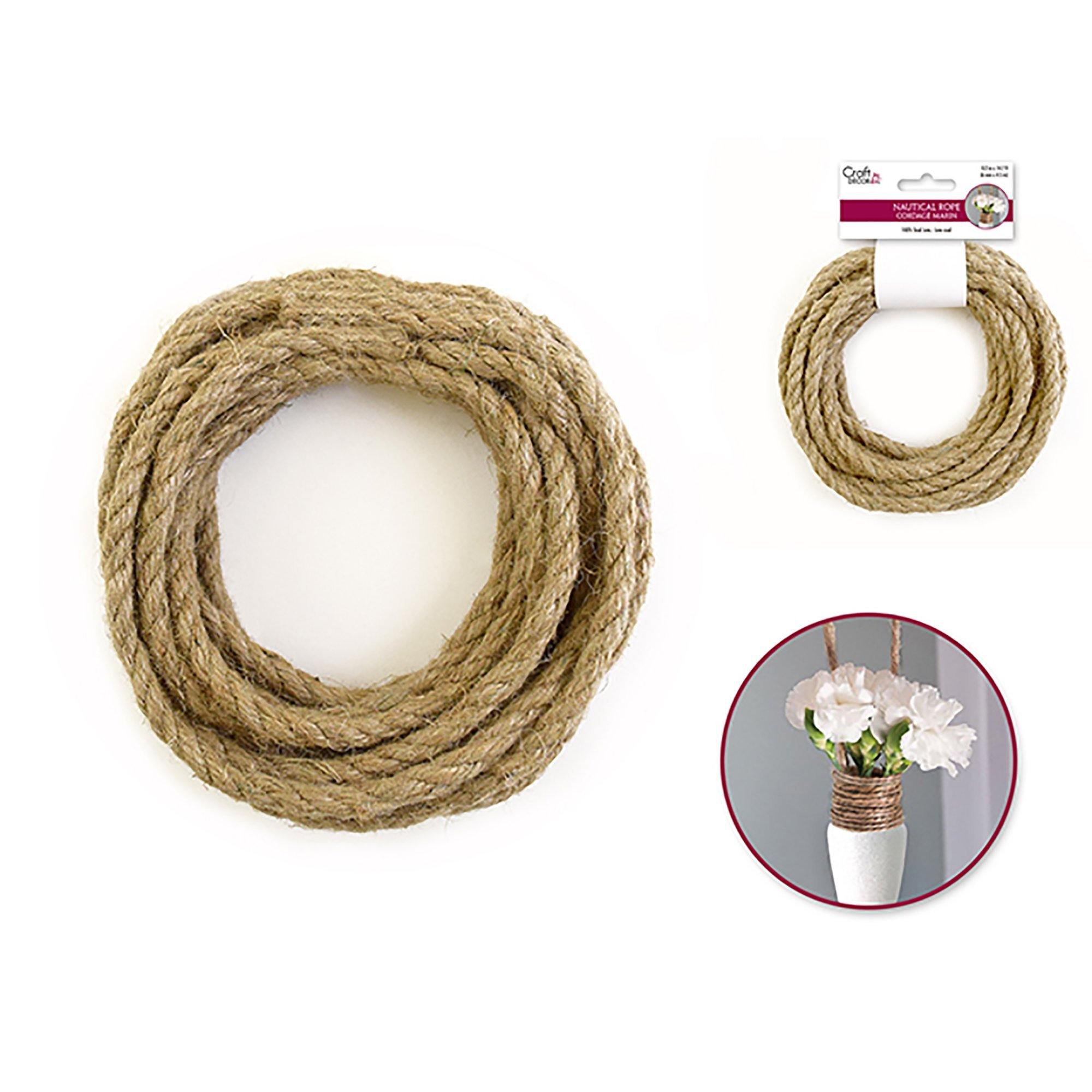 6Mm X 4.5M Craft Decor: Nautical Rope Jute Braided - Dollar Max Dépôt
