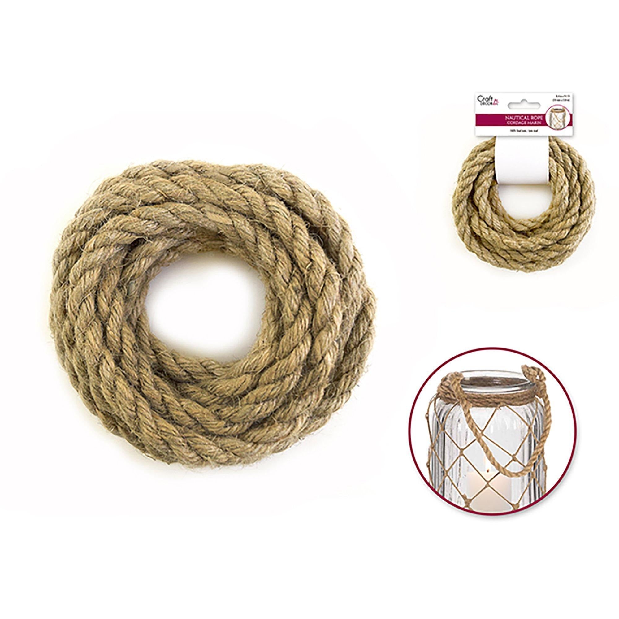 10Mm X 2.8M Craft Decor: Nautical Rope Jute Braided - Dollar Max Dépôt