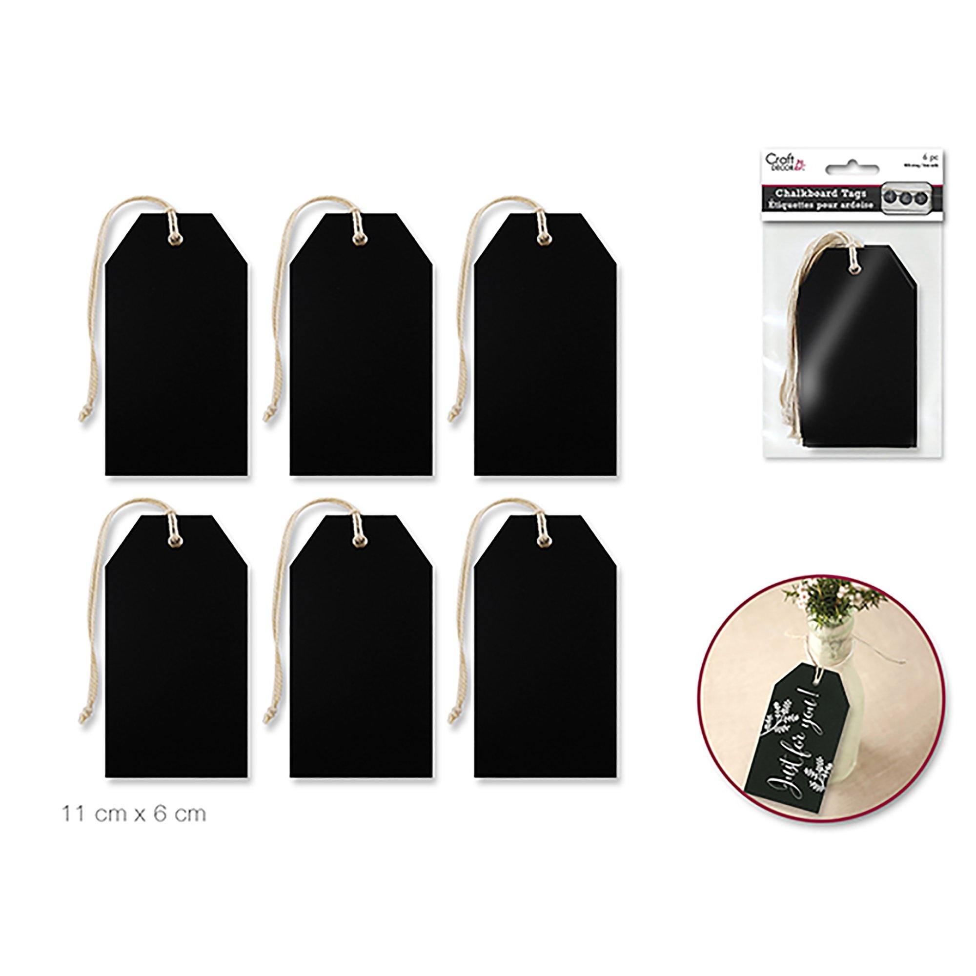 Luggage Tags Craft Decor: Chalk-It-Up Tags W/Cord X6 - Dollar Max Dépôt