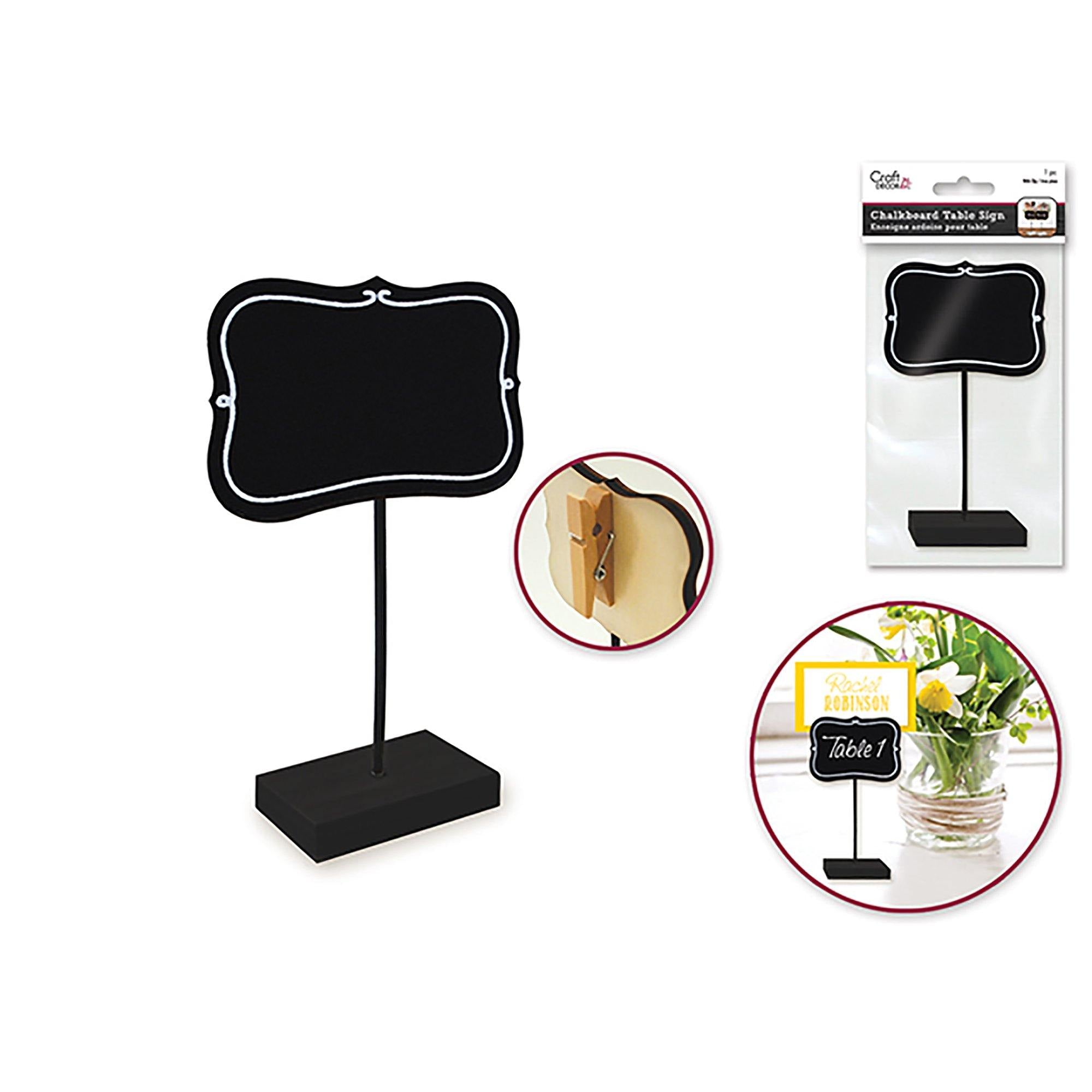 Bracket W/White Border Craft Decor: Chalkboard Clip Sign Stand - Dollar Max Dépôt