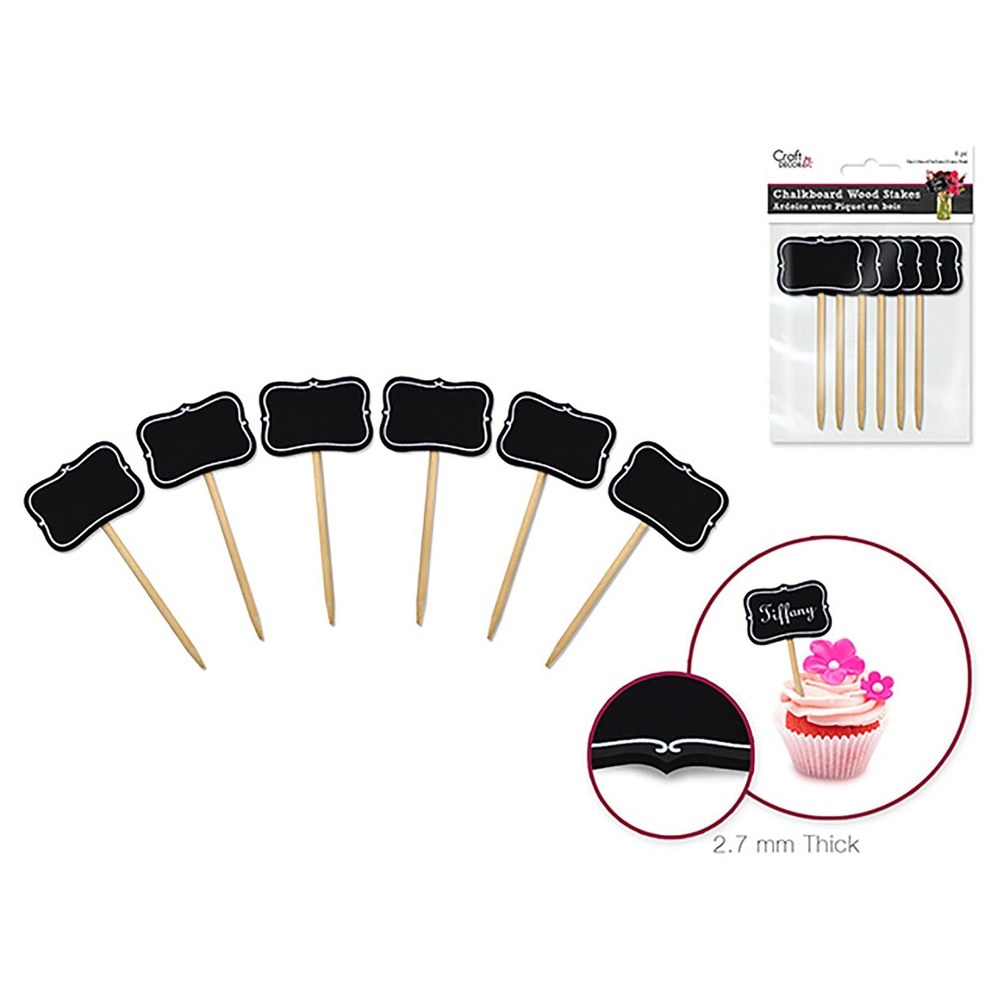 Chalk Bracket Border Craft Decor: Chalk-It-Up Wood Stakes 5Cmx3.5Cmx12Cm 6Pc - Dollar Max Dépôt