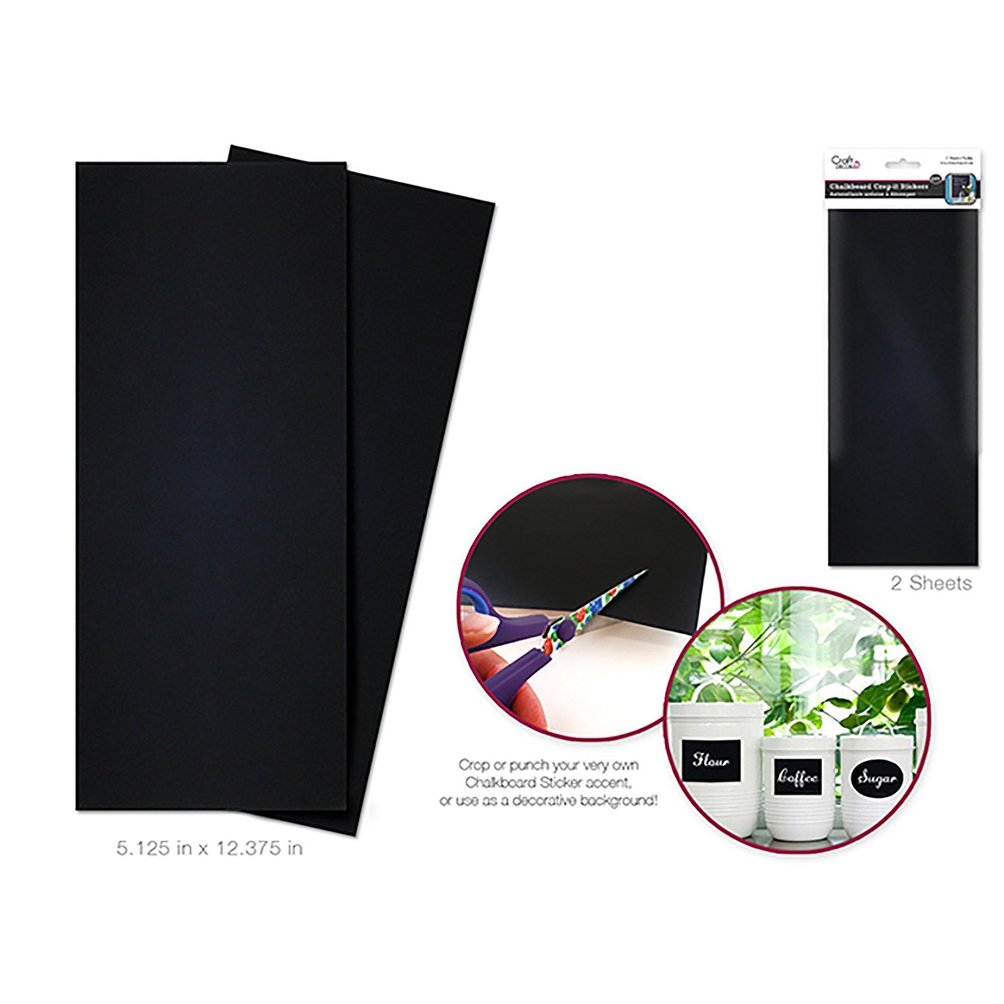 Craft Decor: Chalkboard Diy 5 1/8"X12 3/8" Crop-It Sticker X2 Sheets - Dollar Max Dépôt