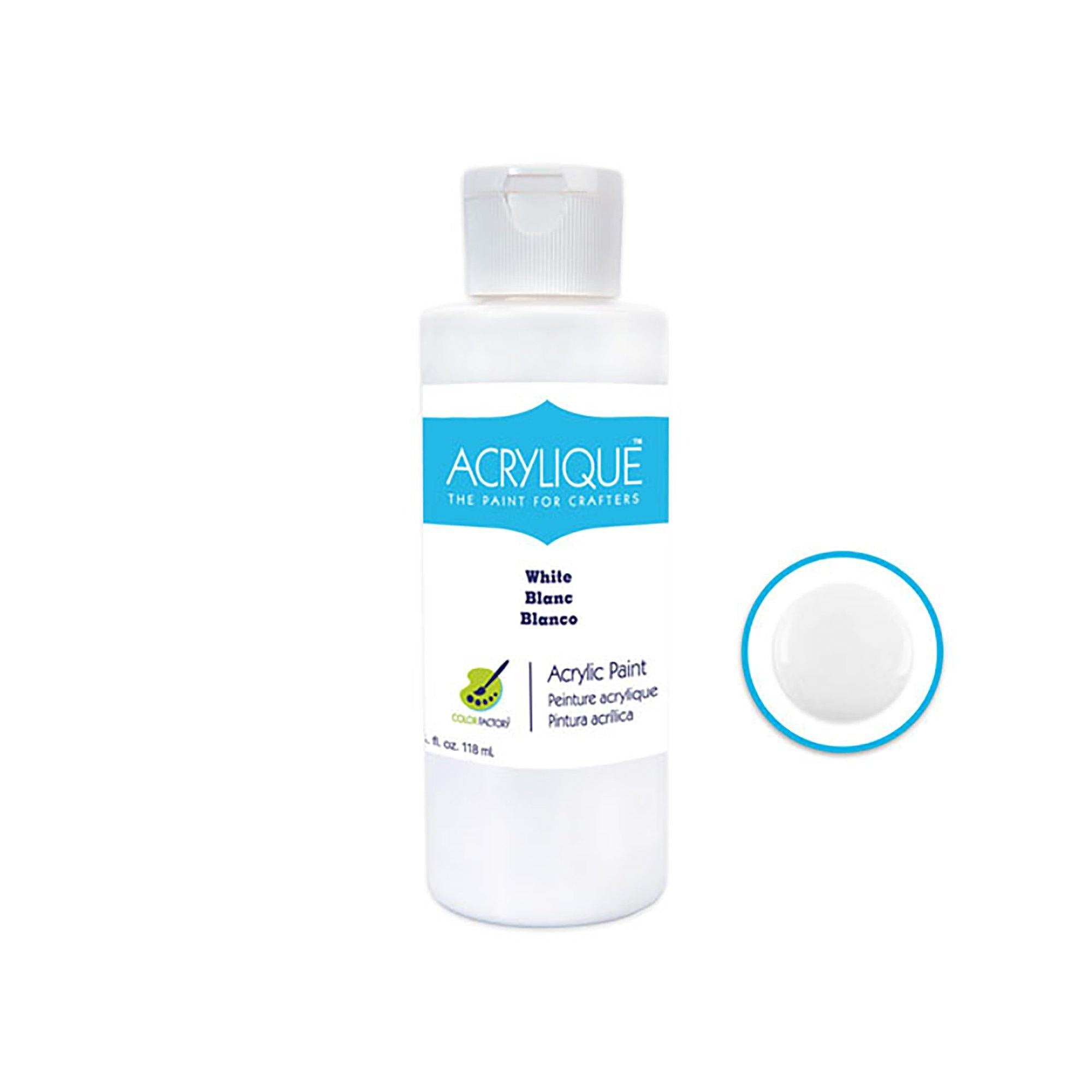 001 White Color Factory: 4Oz Acrylique Paint For Crafter'S - Dollar Max Dépôt