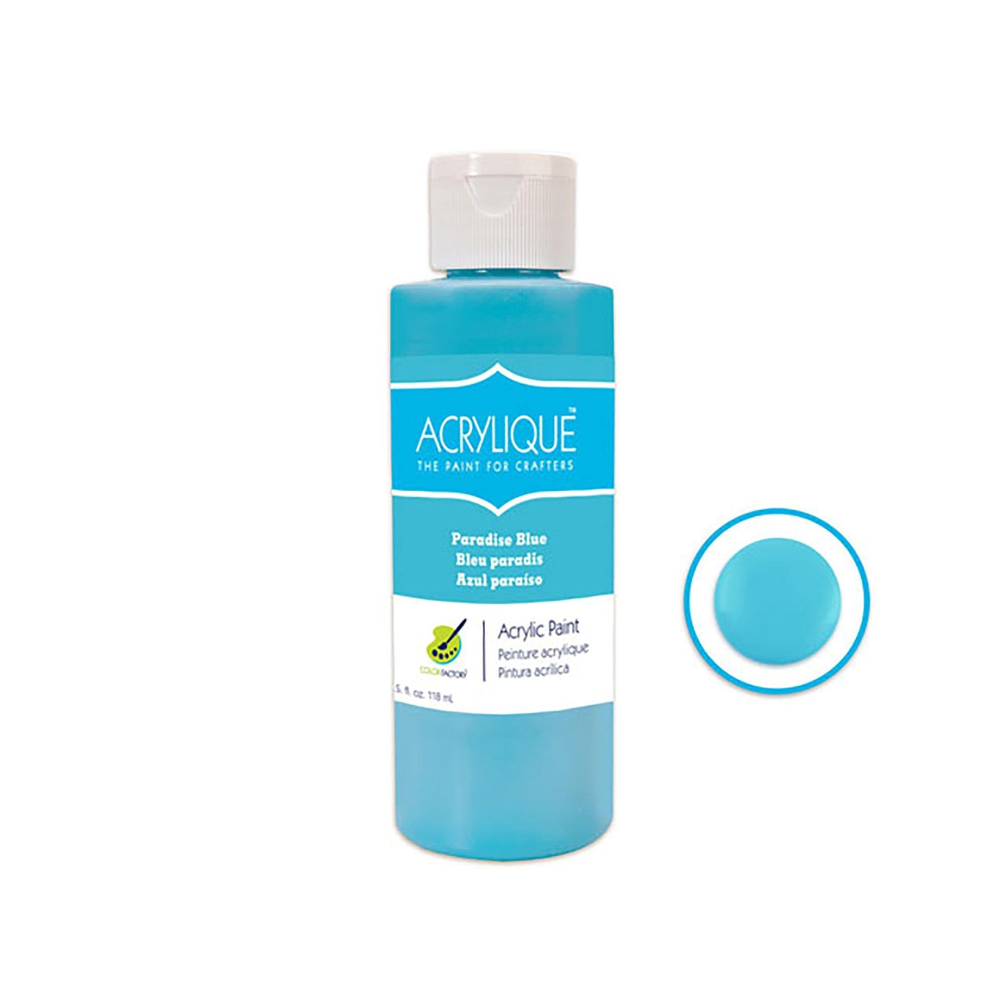 085 Paradise Blue Color Factory: 4Oz Acrylique Paint For Crafter'S - Dollar Max Dépôt