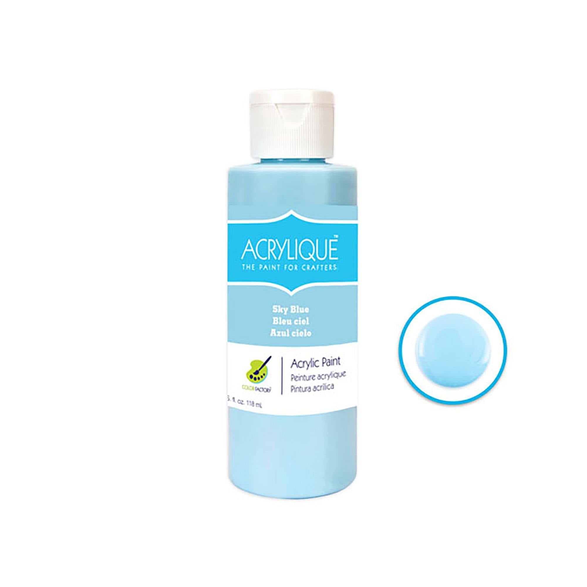 115 Sky Blue Color Factory: 4Oz Acrylique Paint For Crafter'S - Dollar Max Dépôt
