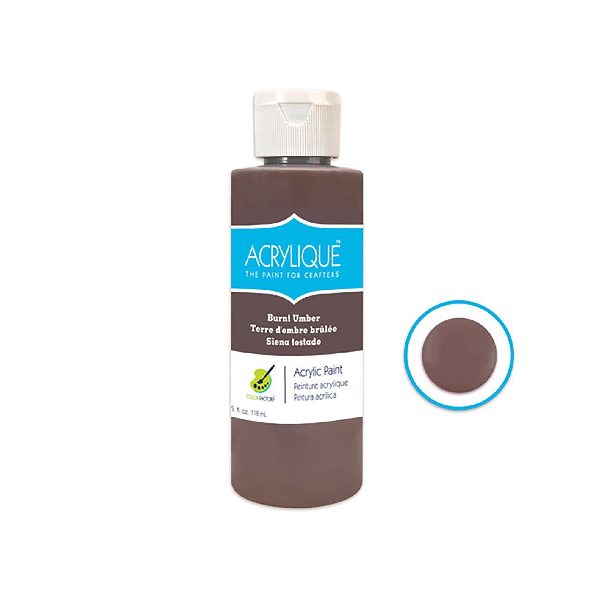 170 Burnt Umber Color Factory: 4Oz Acrylique Paint For Crafter'S - Dollar Max Dépôt