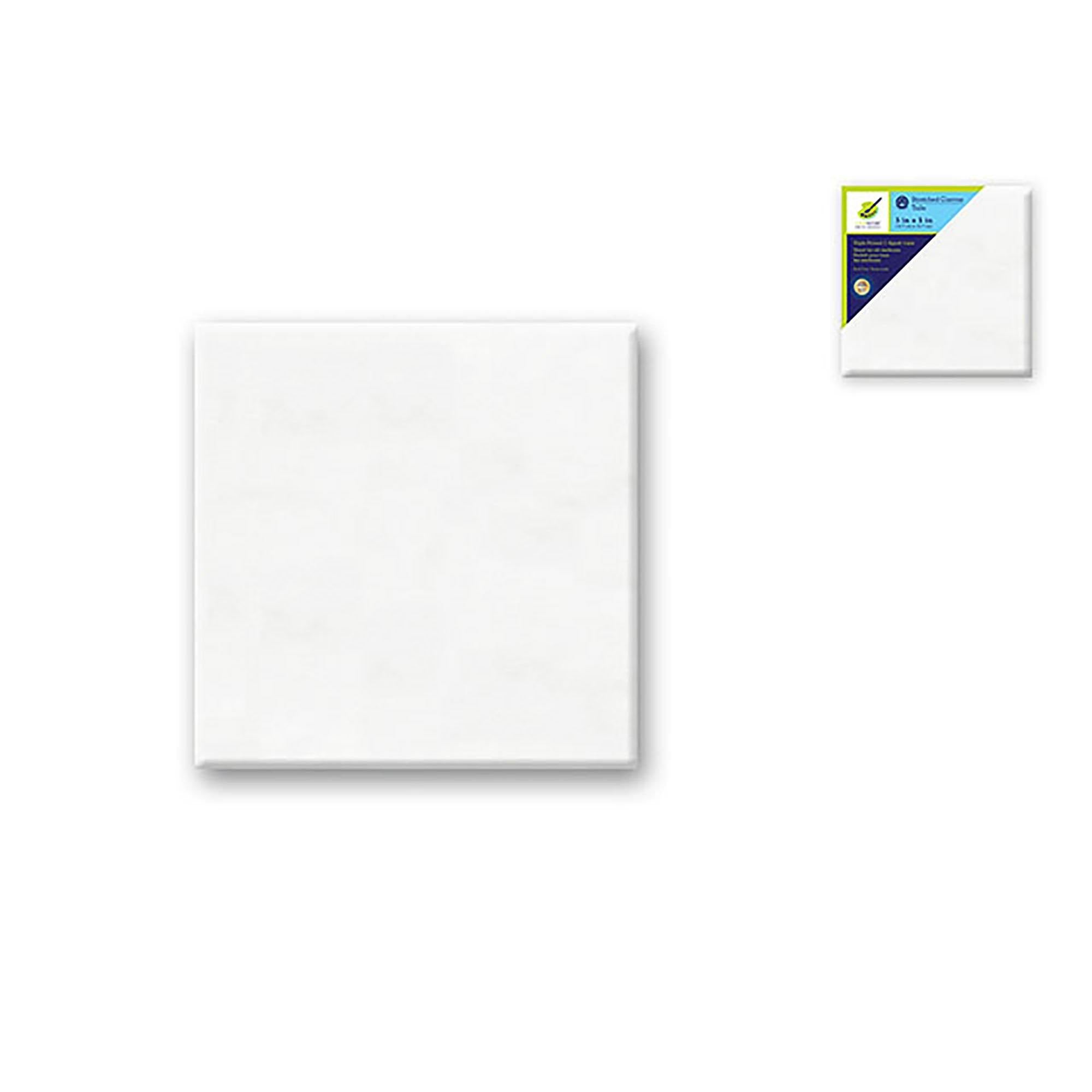 Stretch Artist Canvas: Square 5"X5" Primed Back-Stapled Painting Canvas - Dollar Max Dépôt