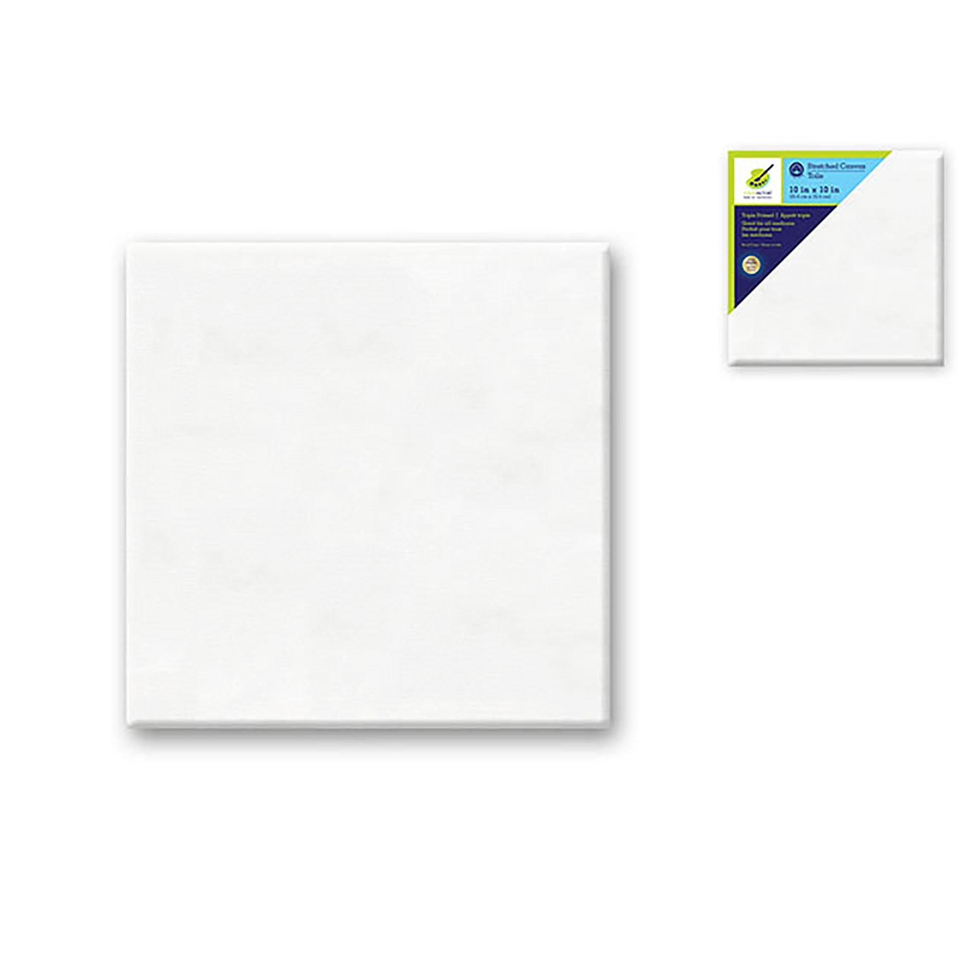 Stretch Artist Canvas: Square 10"X10" Primed Back-Stapled Painting Canvas - Dollar Max Dépôt