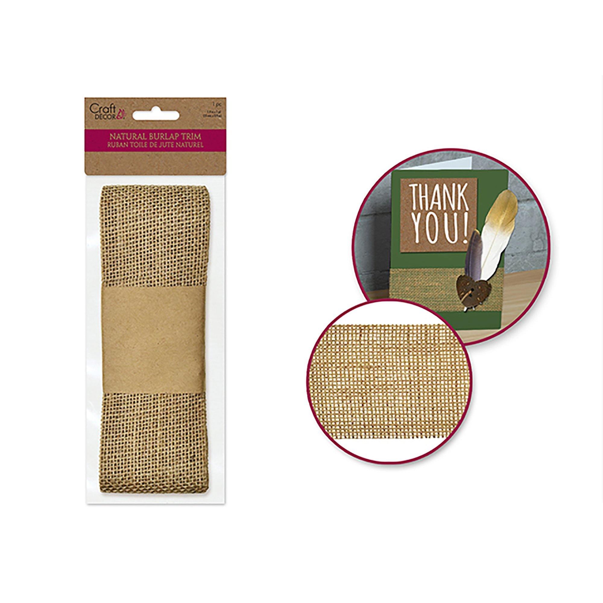 Craft D≈Æcor Ribbons: 6Cmx2M Natural Burlap Trim - Dollar Max Dépôt