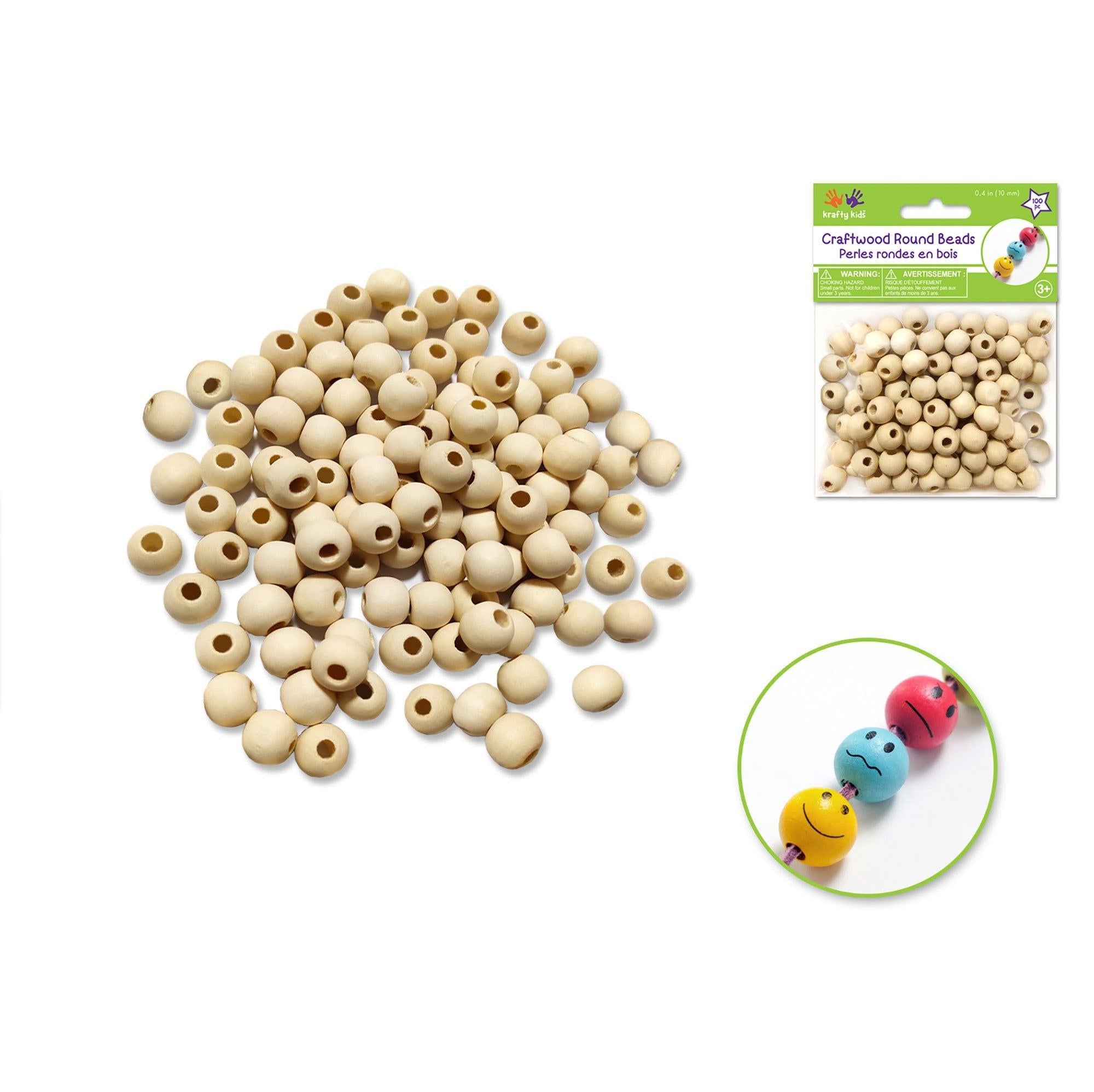 Craftwood: Round Beads Natural 10mm - Dollar Max Depot