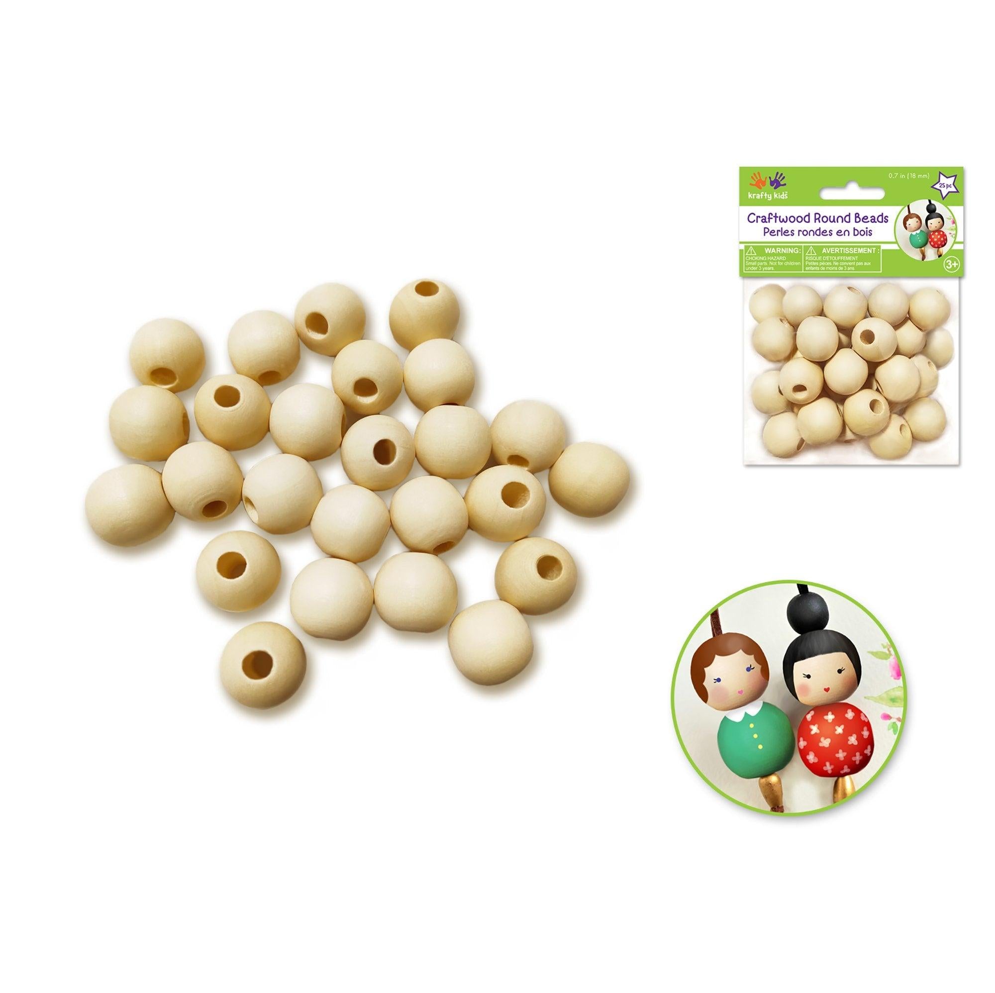 Craftwood: Round Beads Natural 18mm - Dollar Max Depot
