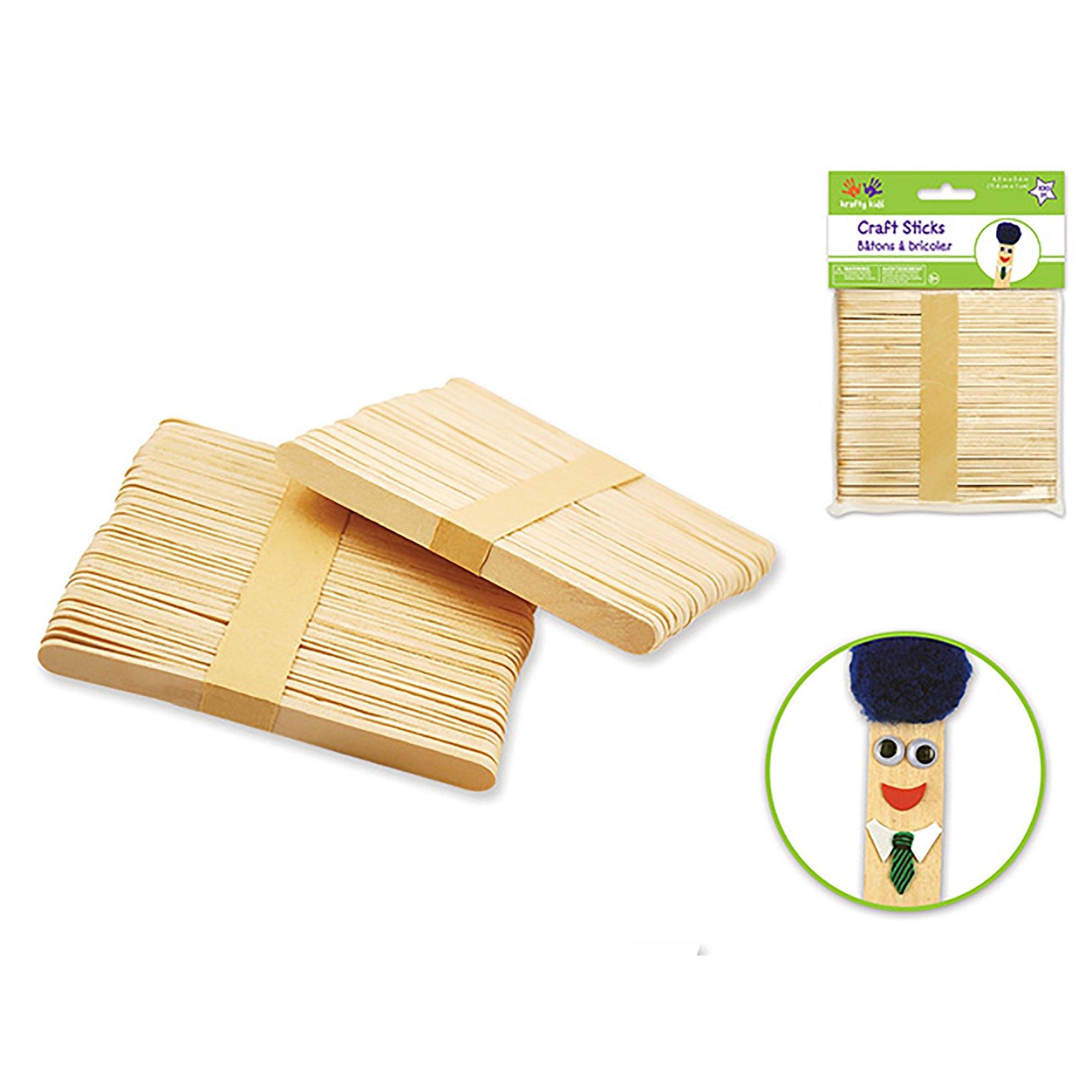 Craftwood: 4.5"X3/8" Regular Craft Sticks 100/Pk - Dollar Max Dépôt
