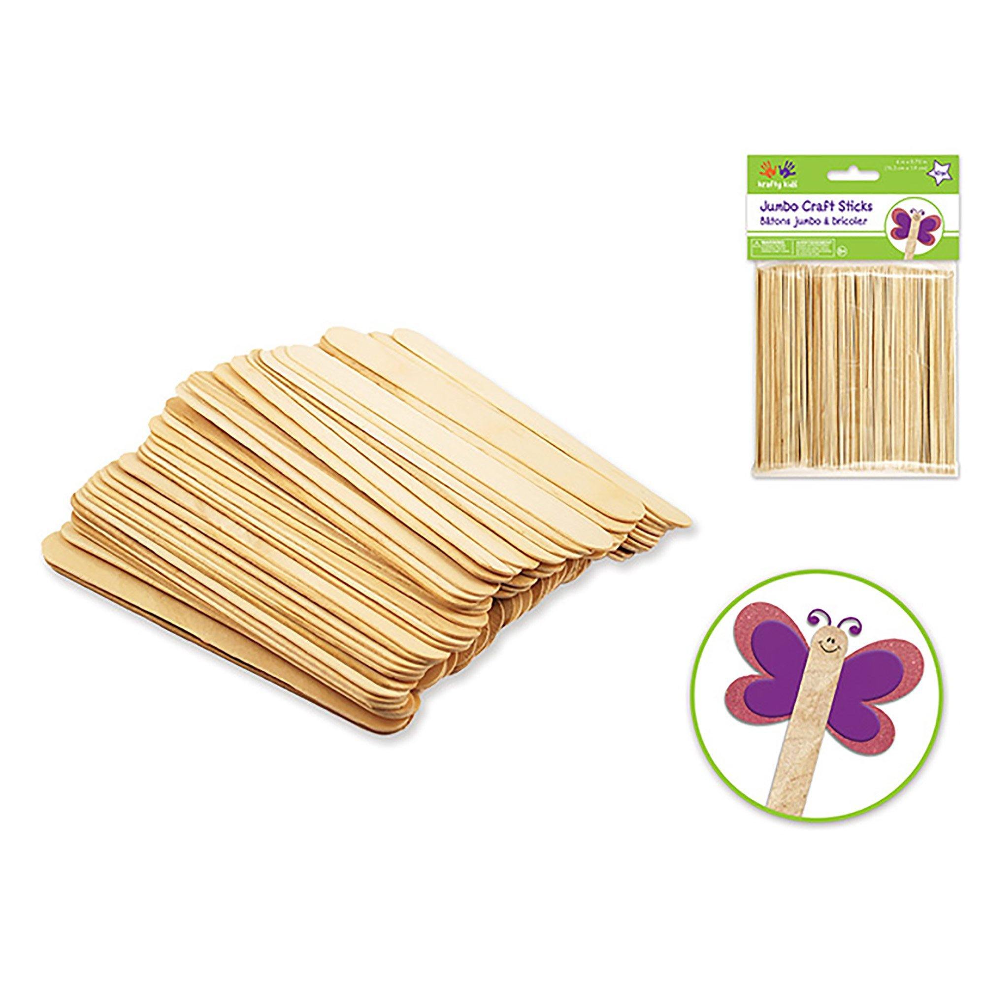 Craftwood: 6"X3/4" Jumbo Natural Craft Sticks 50/Pk - Dollar Max Dépôt