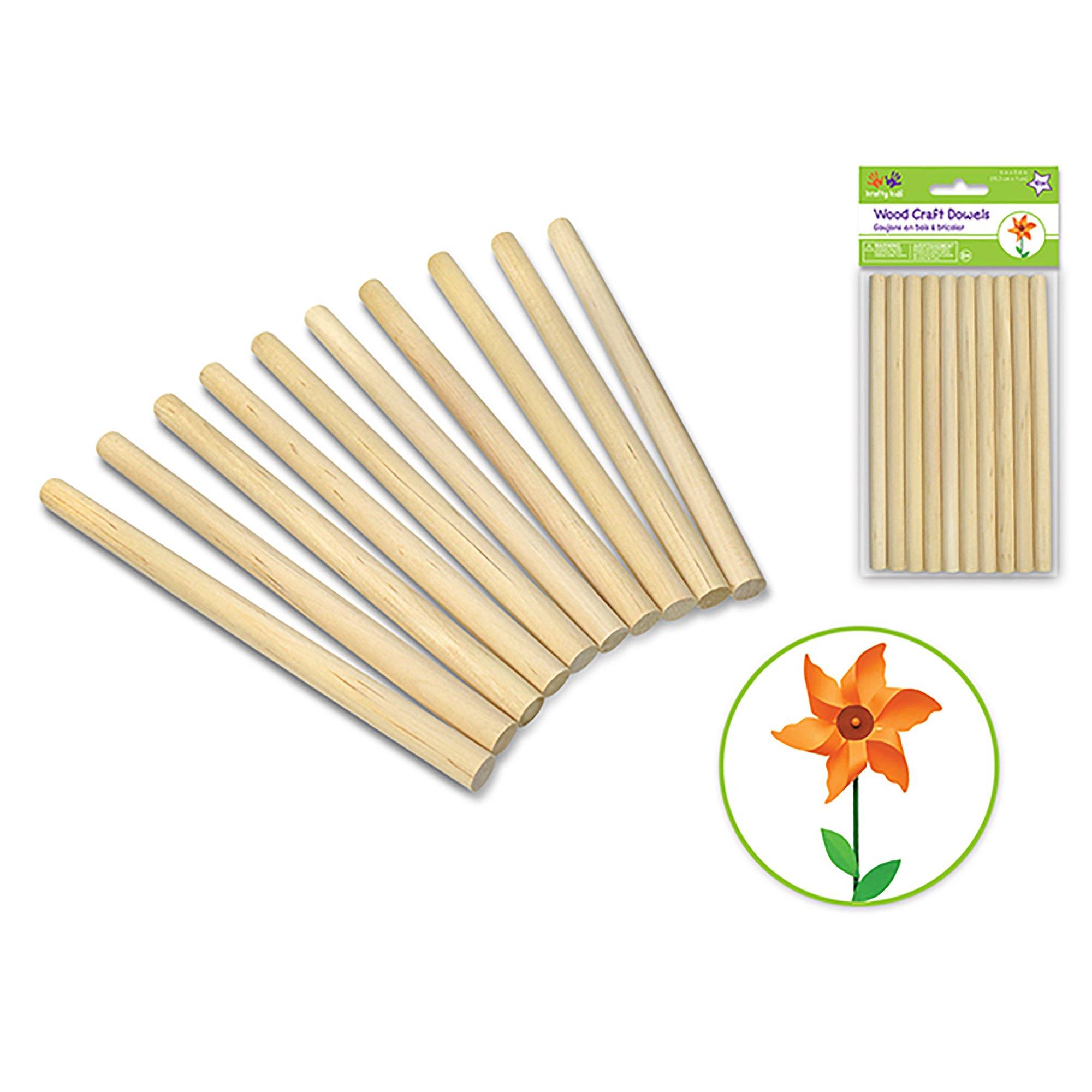 Craftwood: 3/8"X6" Natural Dowel 10/Pk - Dollar Max Dépôt