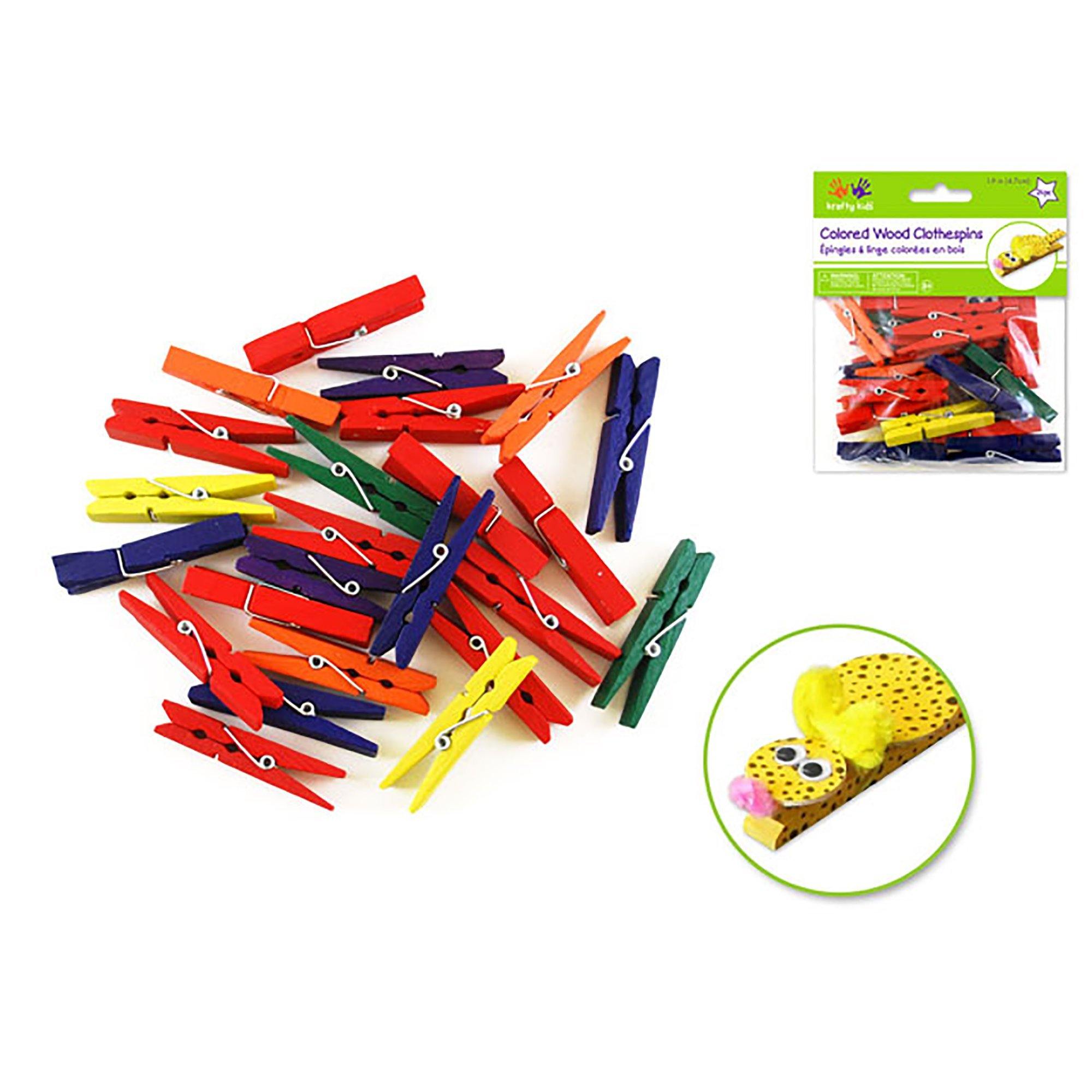 Craftwood: 1 7/8" Clothespins Colored 24/Pk - Dollar Max Dépôt