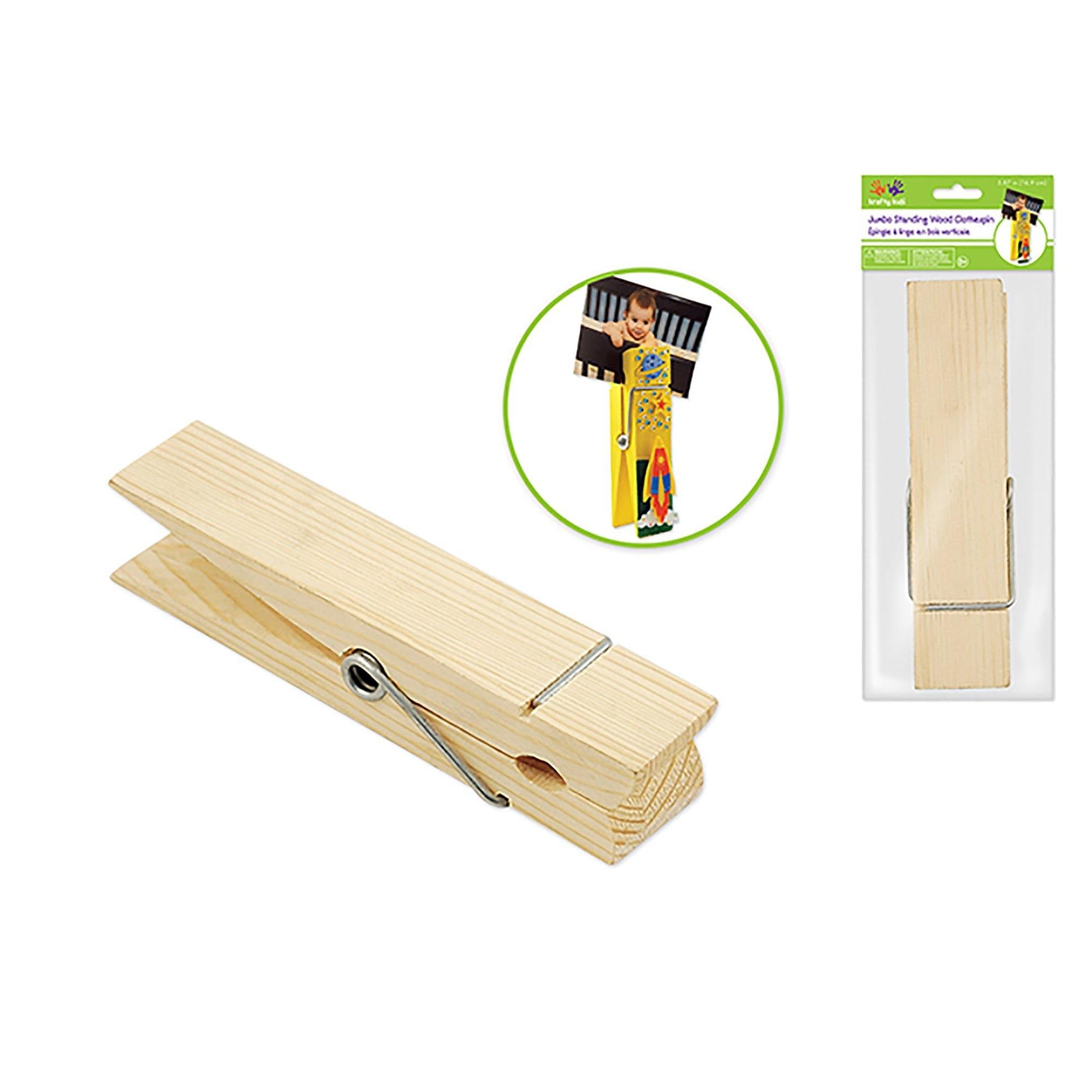 Craftwood: 5.7" Jumbo Standing Diy Clothespin Natural - Dollar Max Dépôt