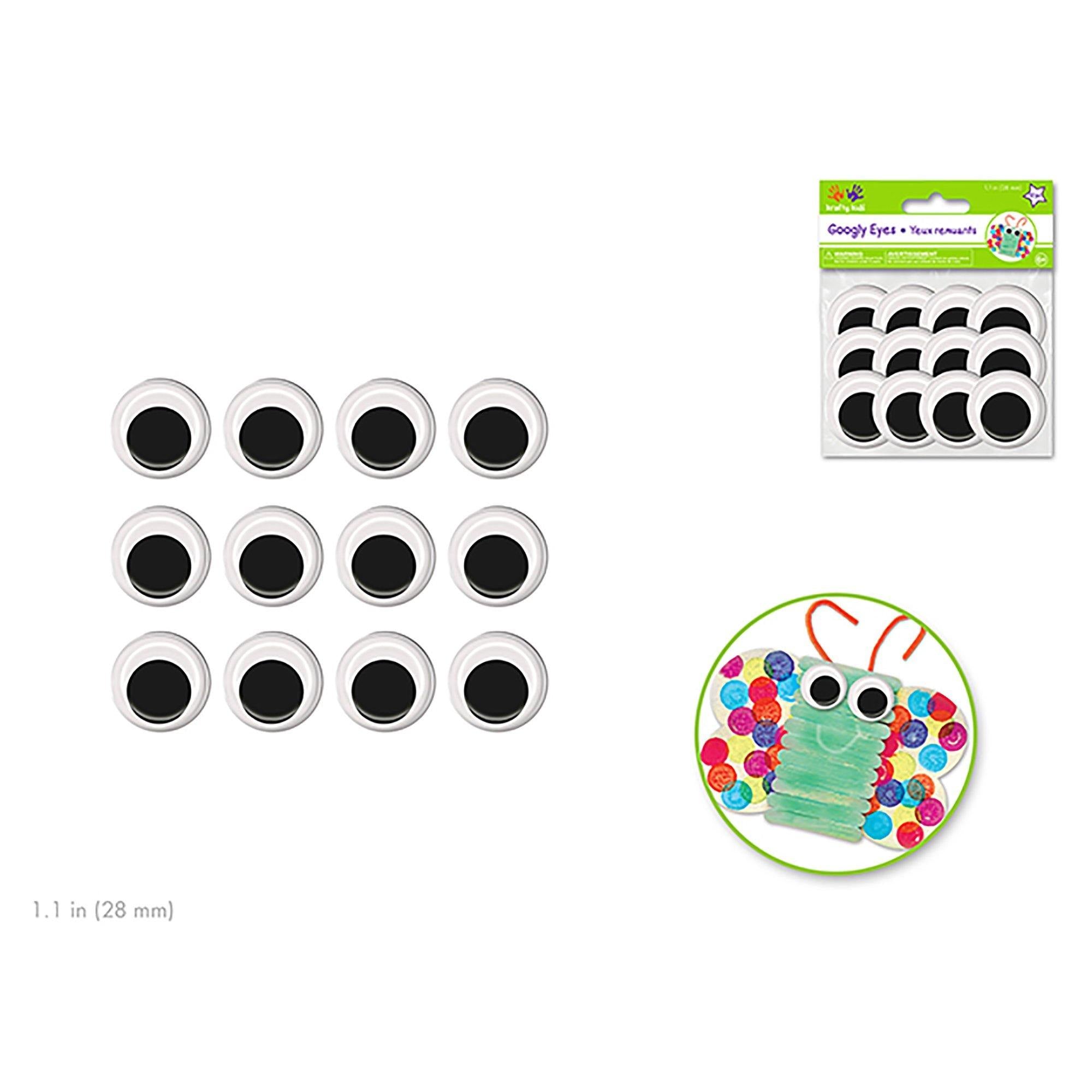 Black Paste-On Googly Eyes: Round 28Mm 12/Pk - Dollar Max Dépôt