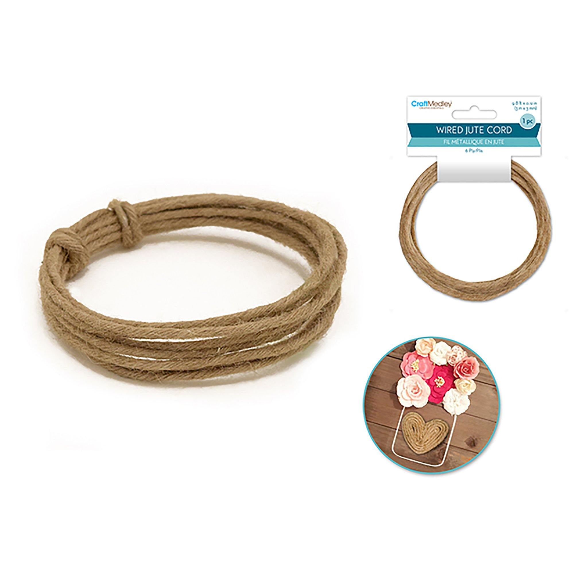Craft Medley Wired Jute Cord Natural 118x0.12in