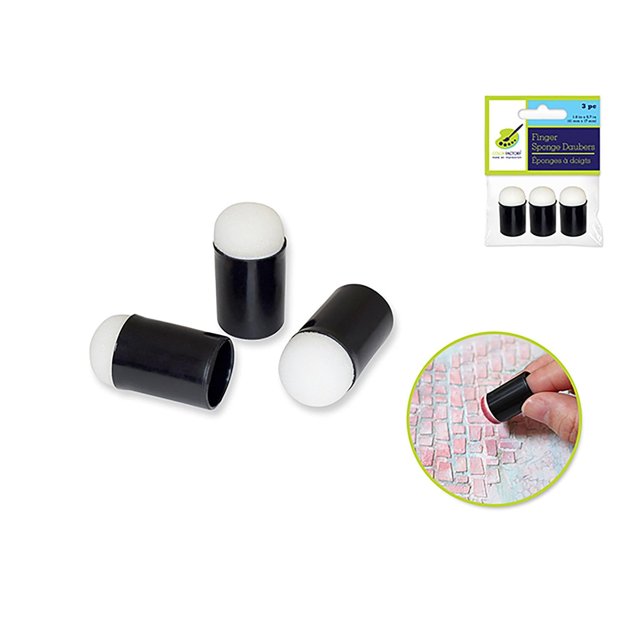 Color Factory Tool: Finger Sponge Daubers X3 (1.63"X0.68") - Dollar Max Dépôt