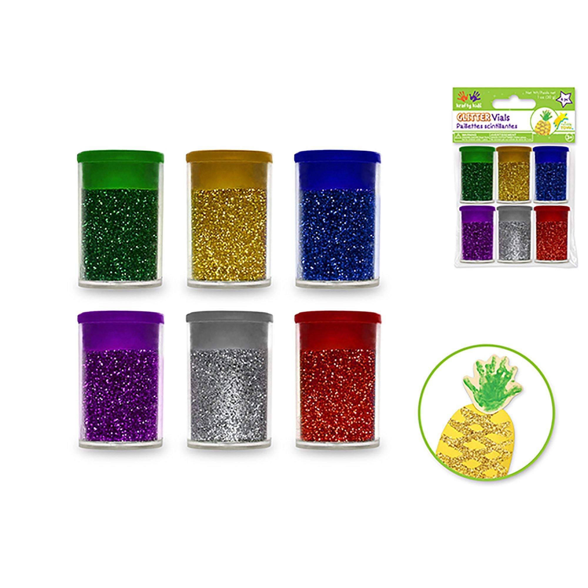 Metallic Asst Twinkle Town: 30G Glitter Vials 6X5G Asst W/Cap - Dollar Max Dépôt