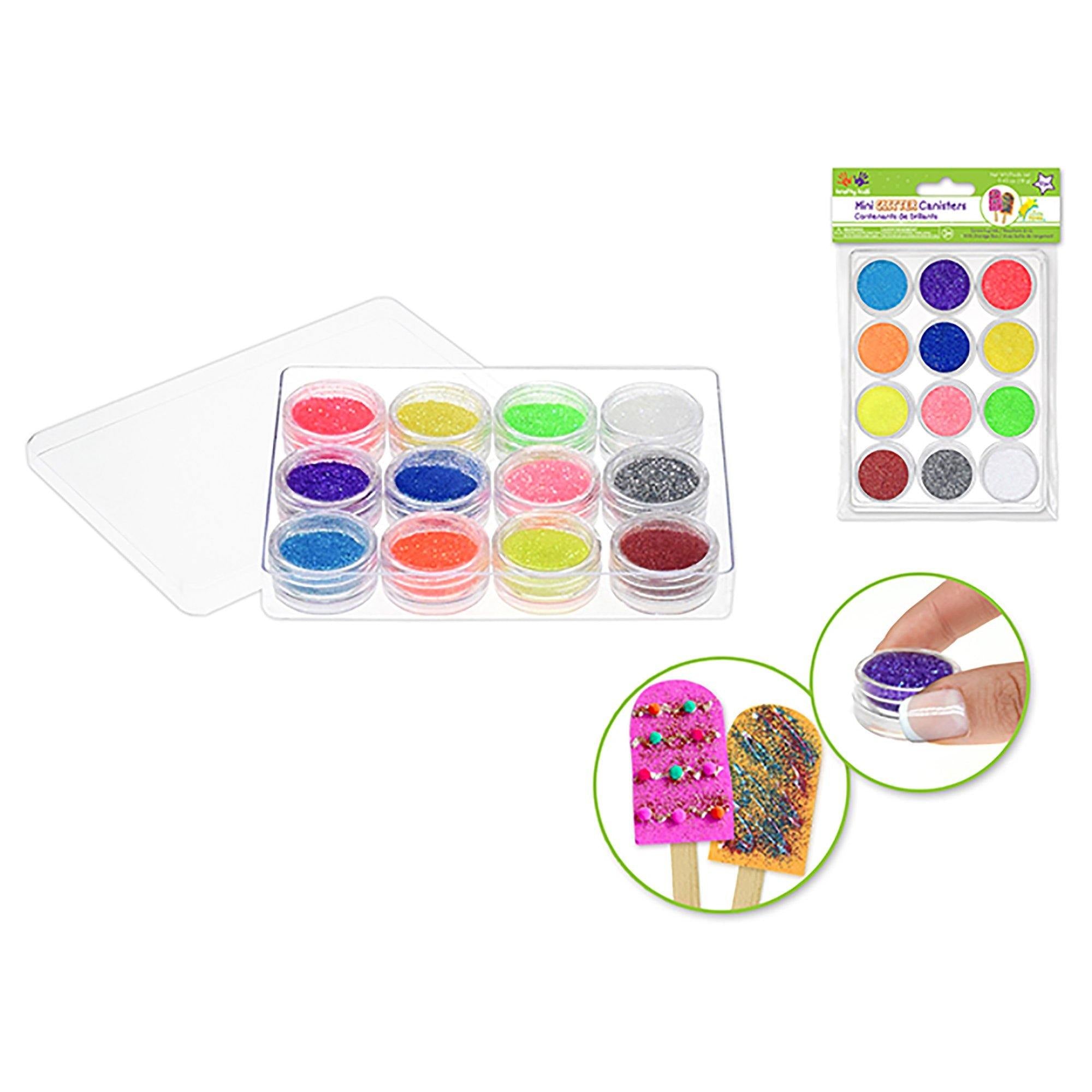Neons Asst Twinkle Town: 18G Glitter Canisters 12X1.5G In Storage Box - Dollar Max Dépôt