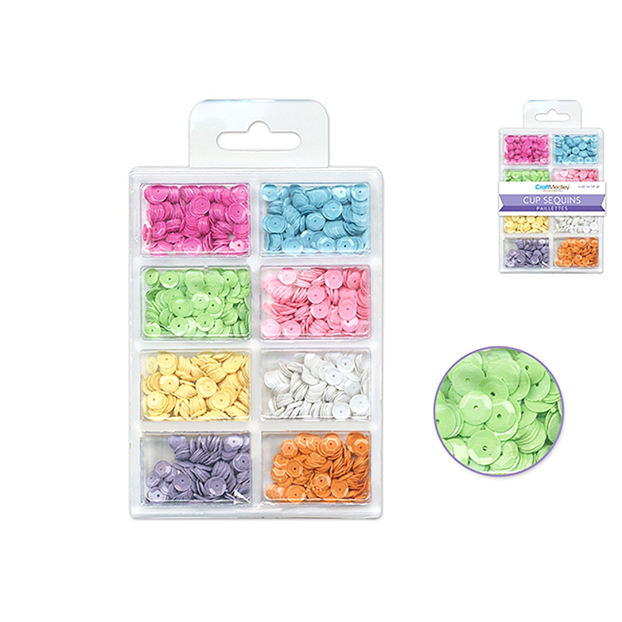 Baby Craft Medley: 6Mm Cup Sequins 25G Plastic Case 8-Comp - Dollar Max Dépôt