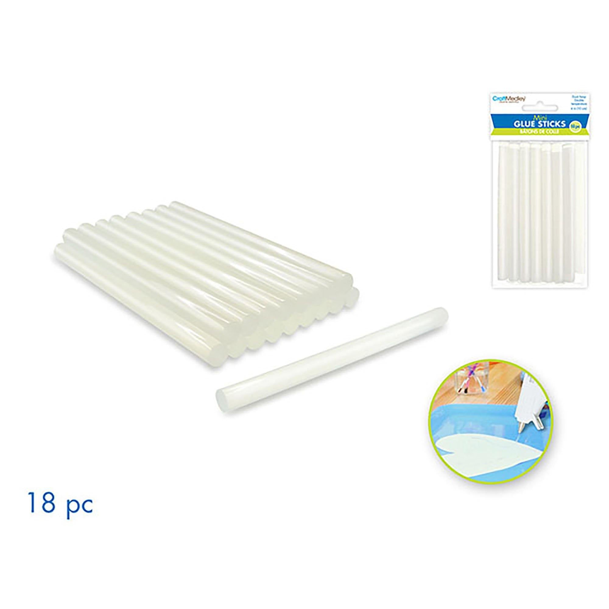 Craft Medley Glue Sticks: 4" Mini X18 Dual Temp 7Mm Thick - Dollar Max Dépôt