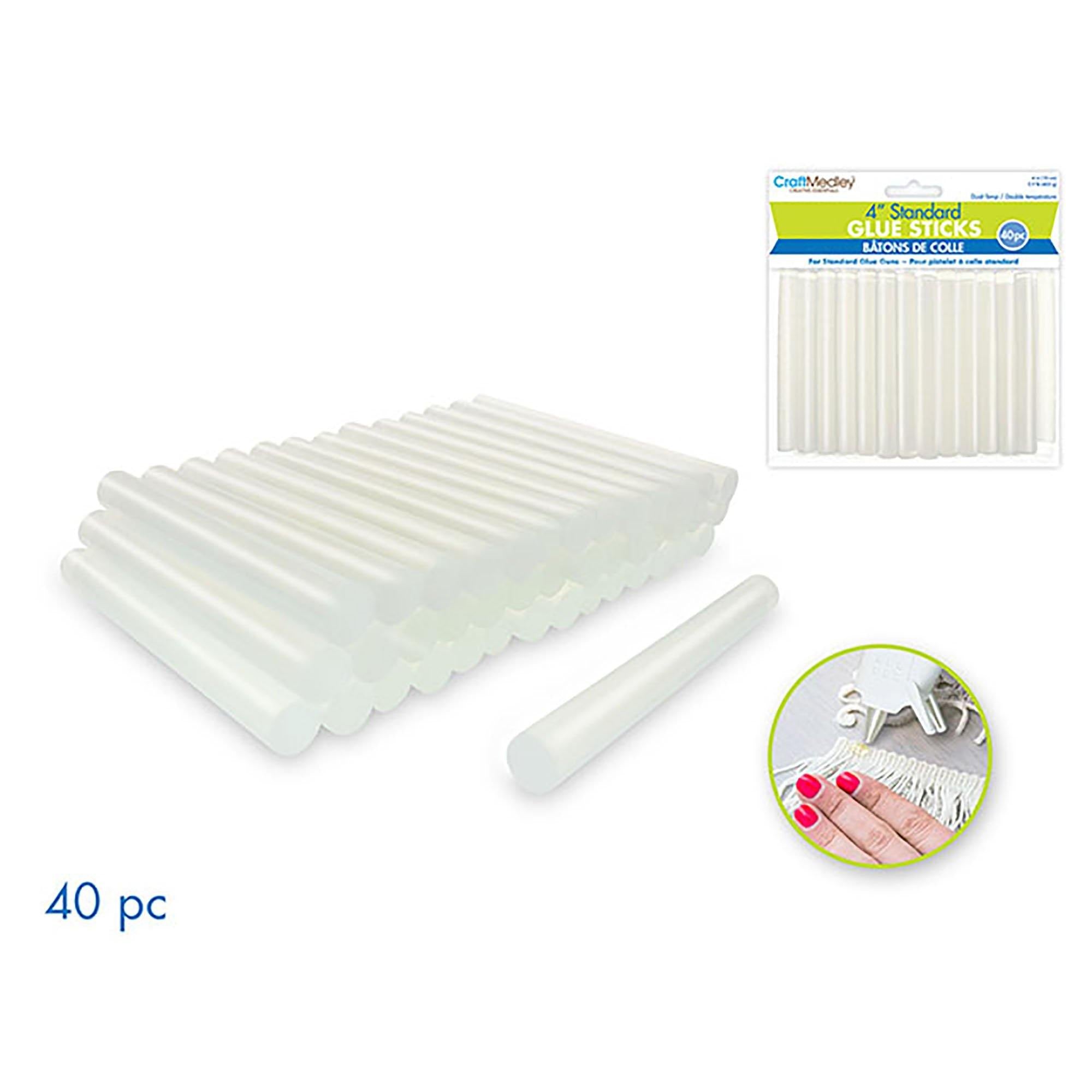 Craft Medley Glue Sticks: 4" Regular 400G Bulk Dual Temp 11Mm Th - Dollar Max Dépôt